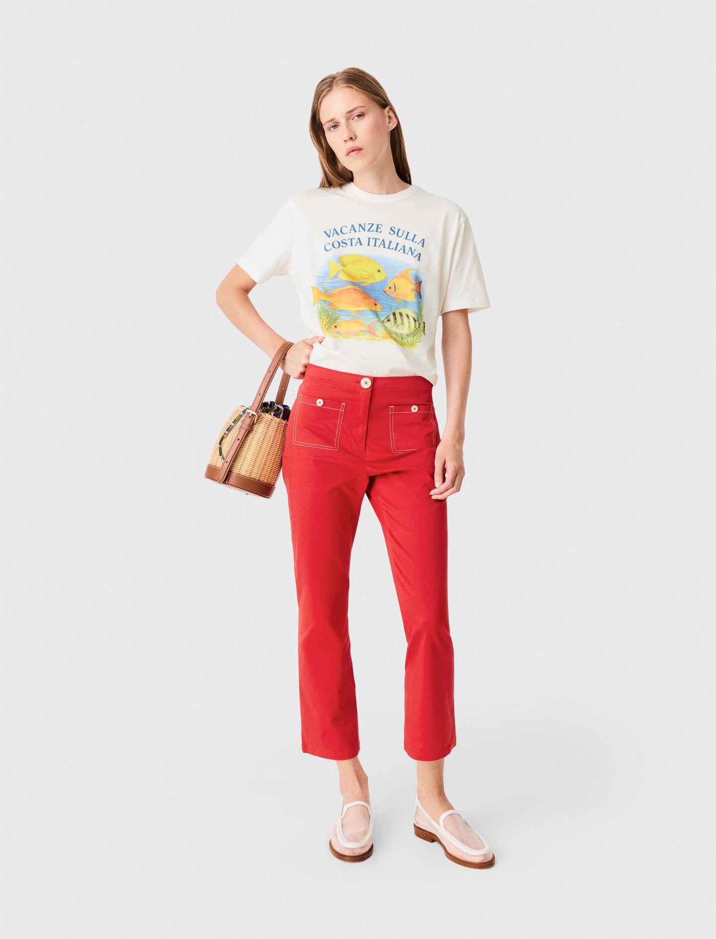 Maje Cotton Capri trousers
