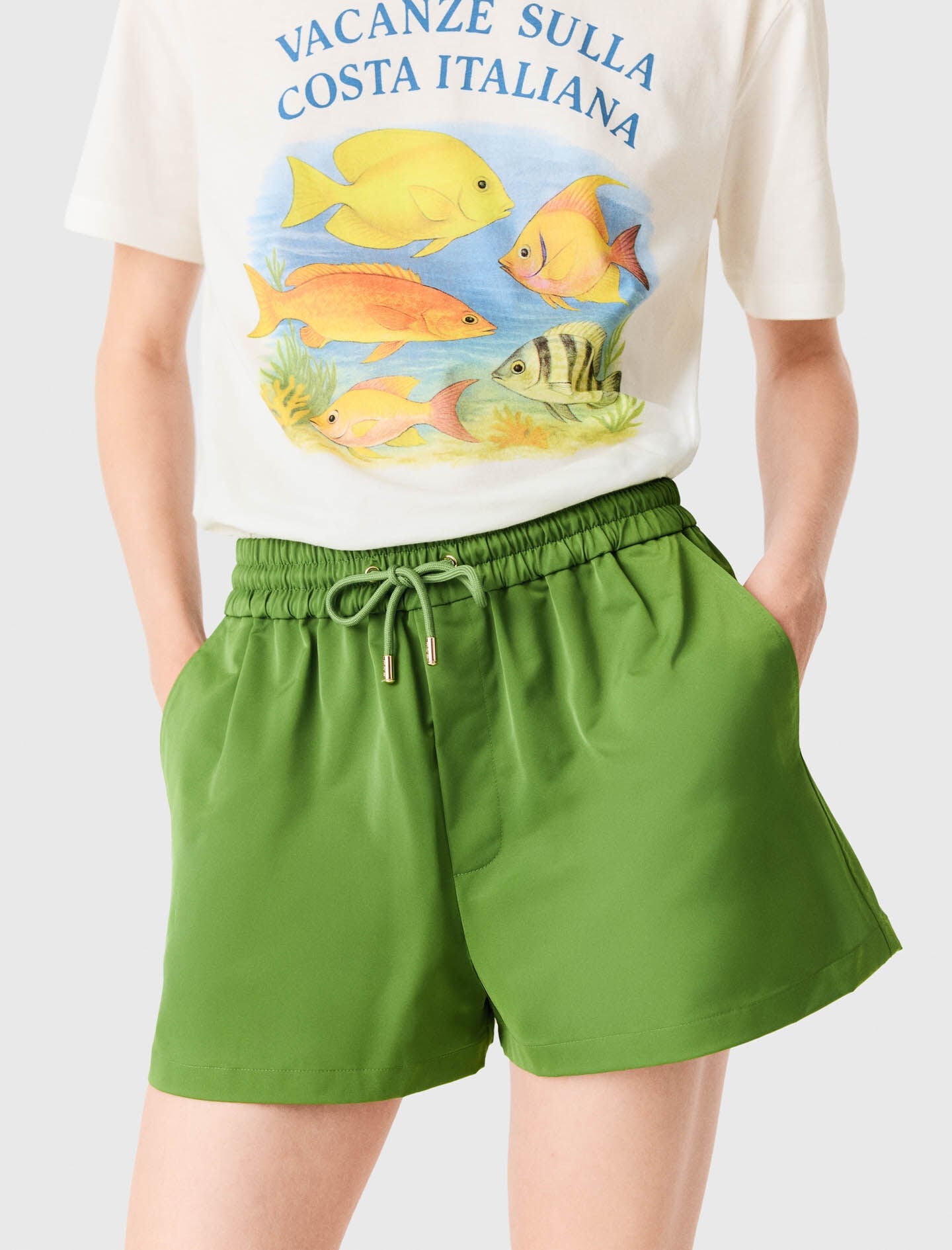 Maje Technical fabric shorts