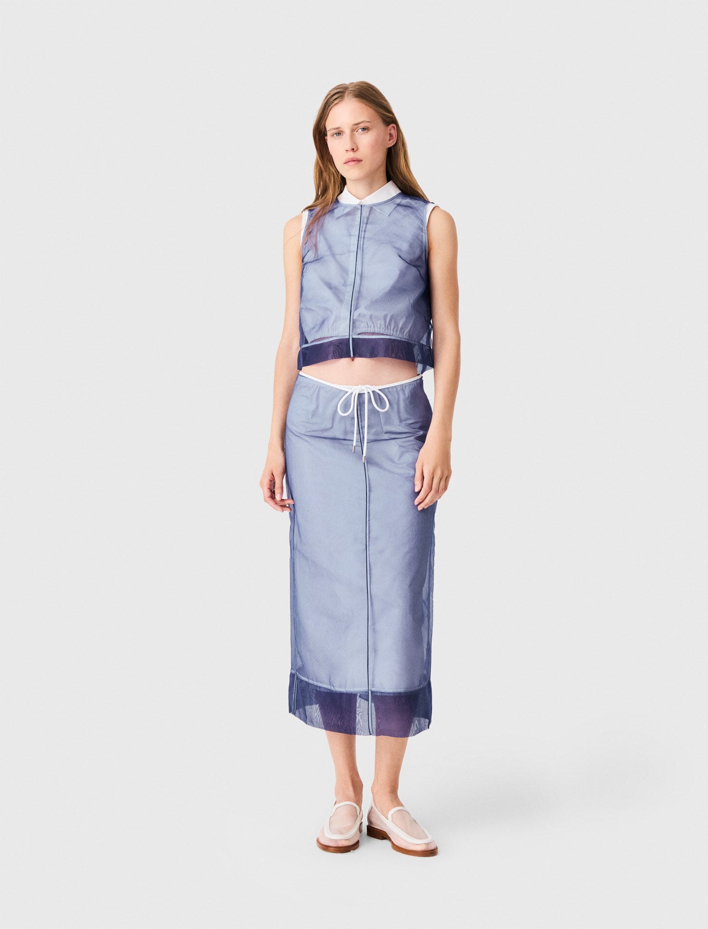 Maje Cotton and removable organza skirt
