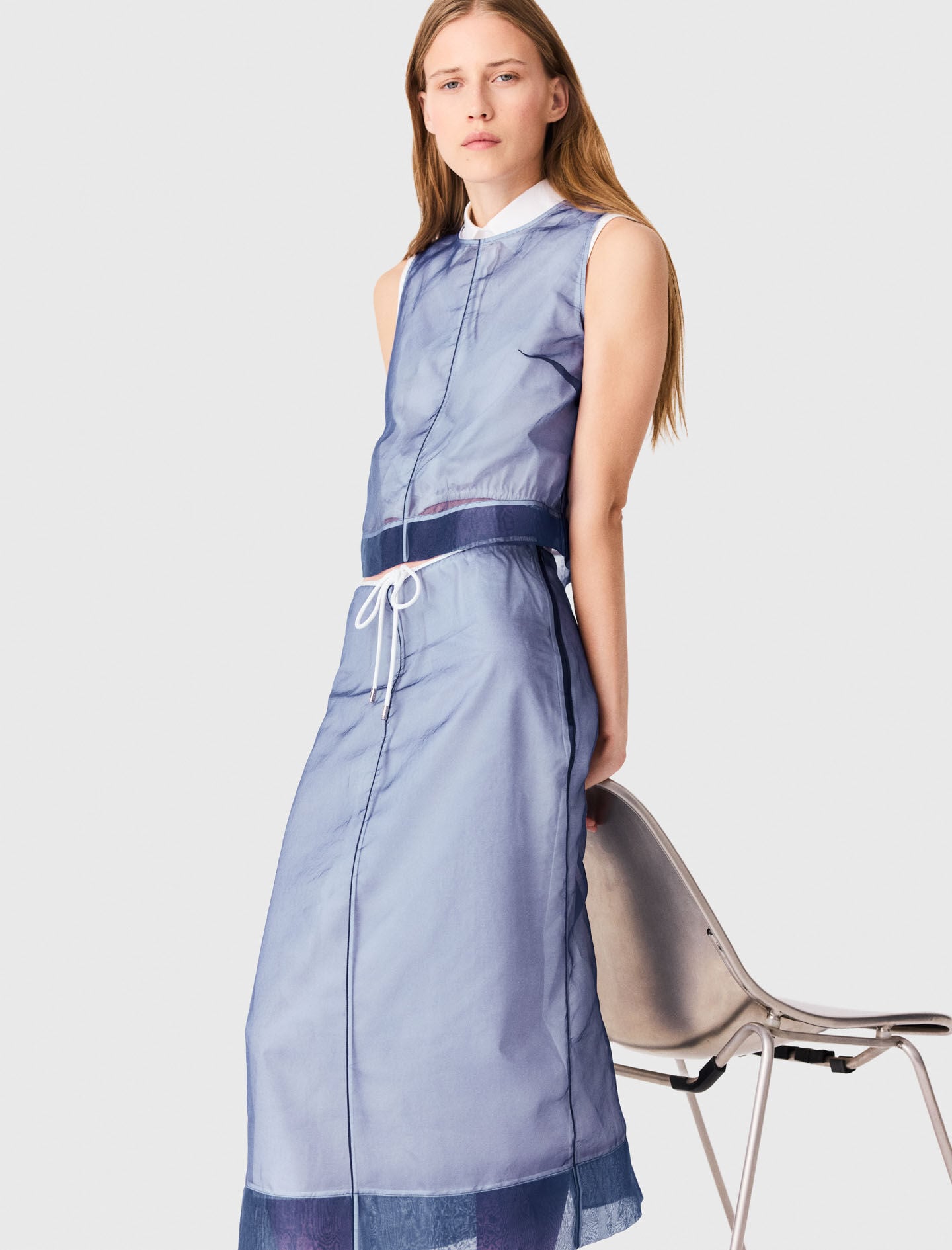 Maje Cotton and removable organza skirt