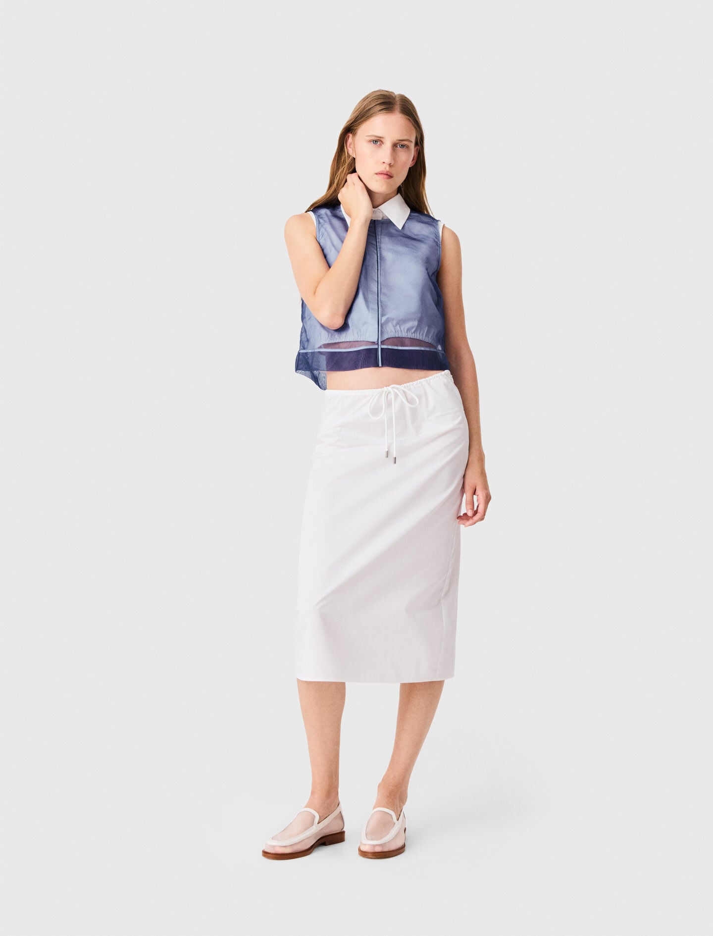 Maje Cotton and removable organza skirt