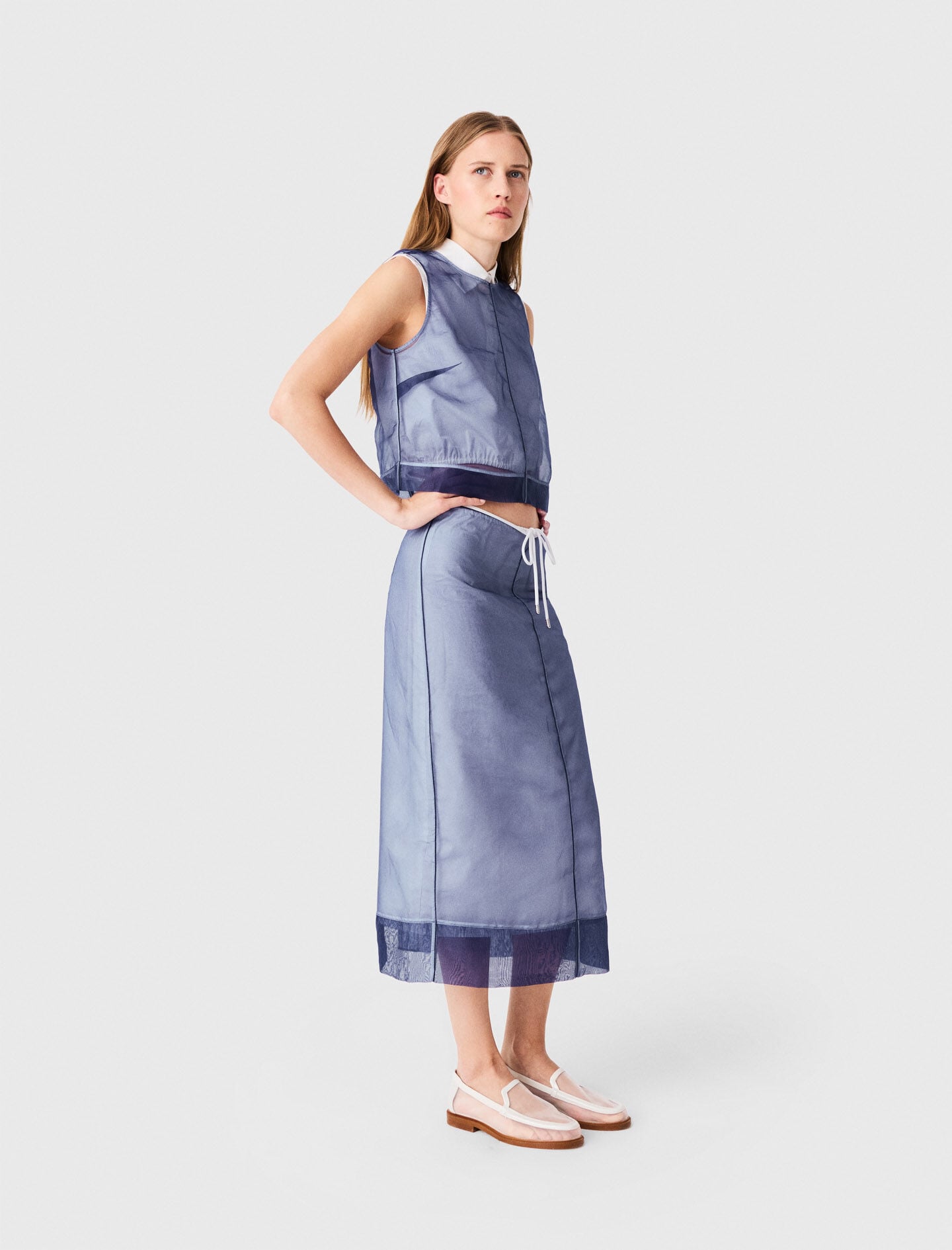 Maje Cotton and removable organza skirt