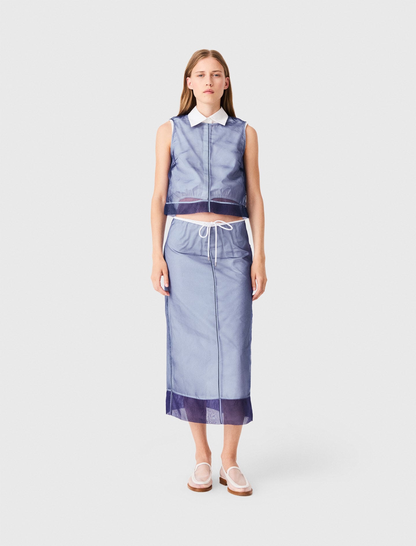 Maje Cotton top with removable organza