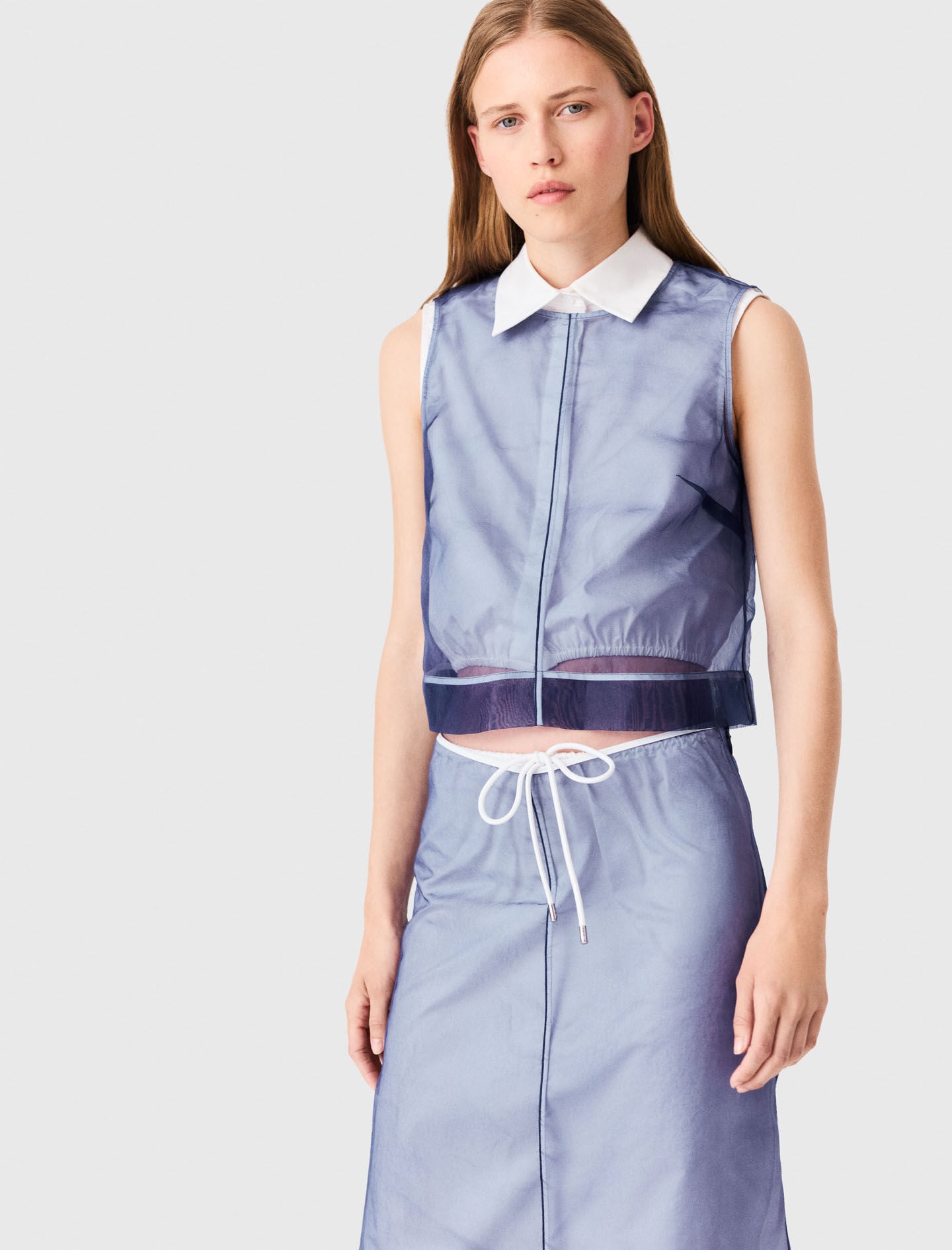 Maje Cotton top with removable organza