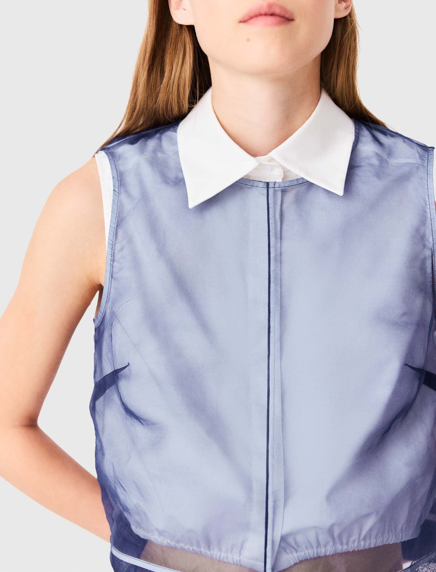 Maje Cotton top with removable organza