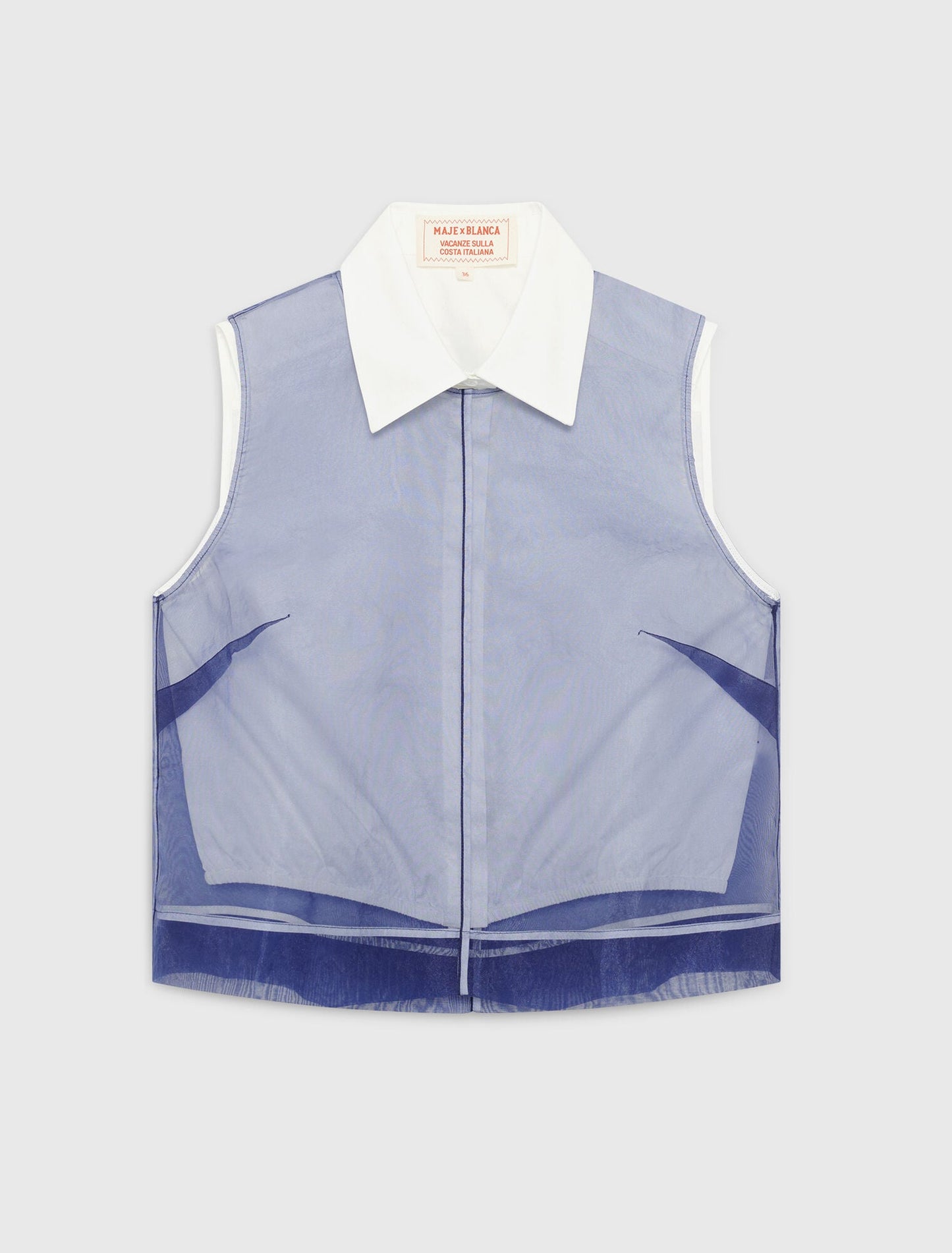 Maje Cotton top with removable organza