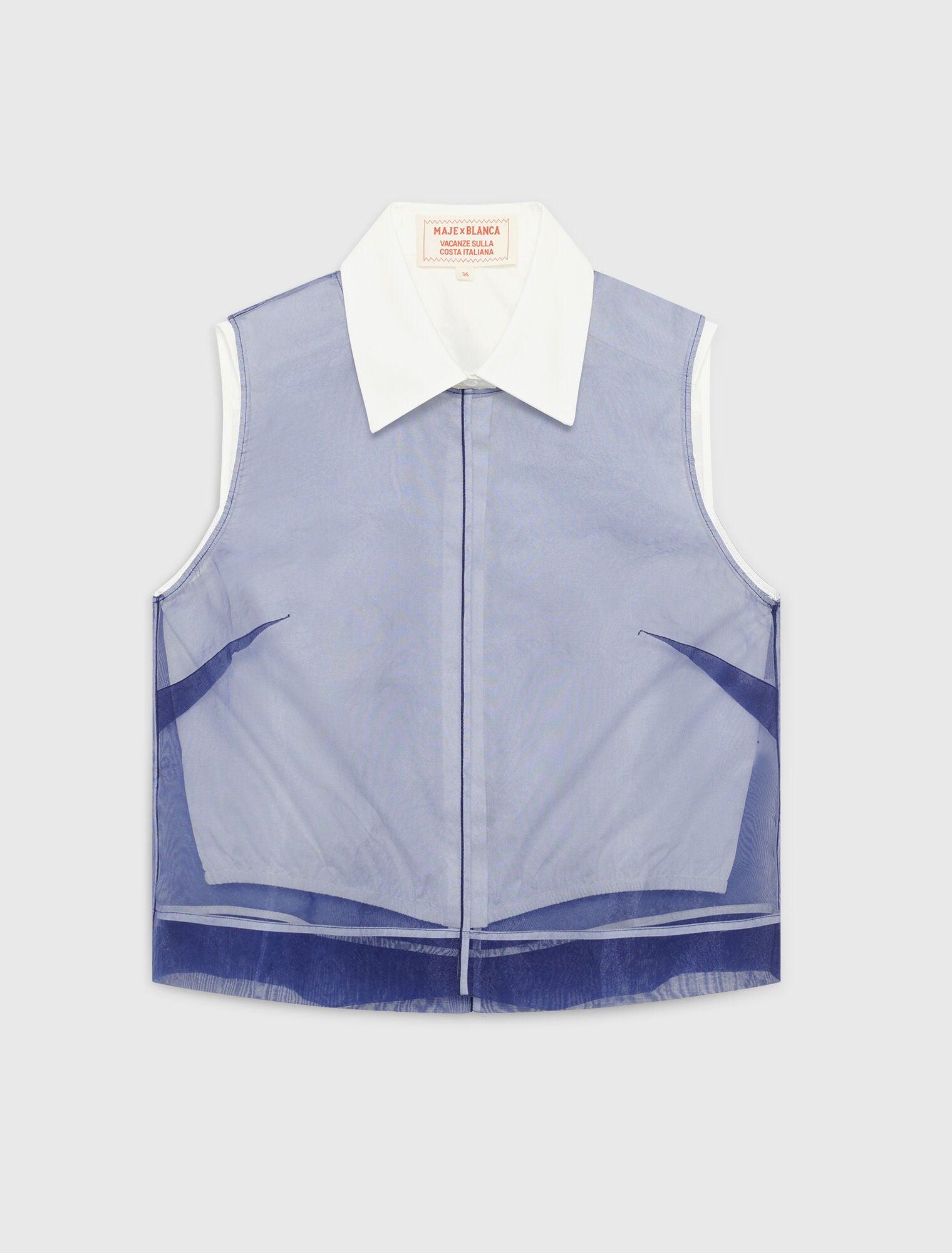 Maje Cotton top with removable organza
