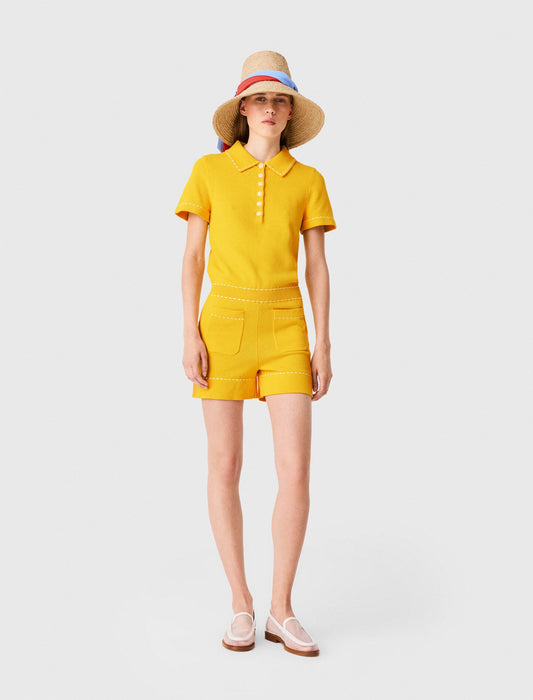 Maje Knit playsuit with polo collar