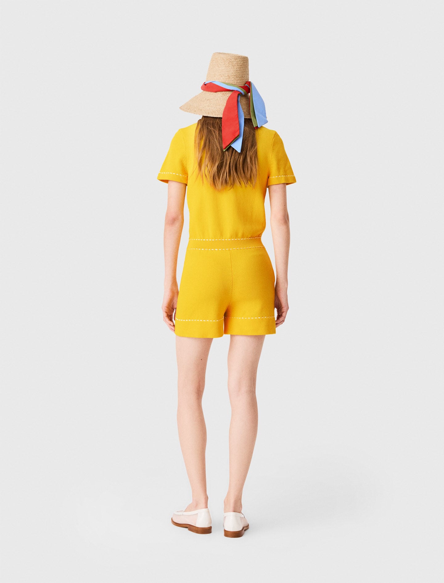 Maje Knit playsuit with polo collar