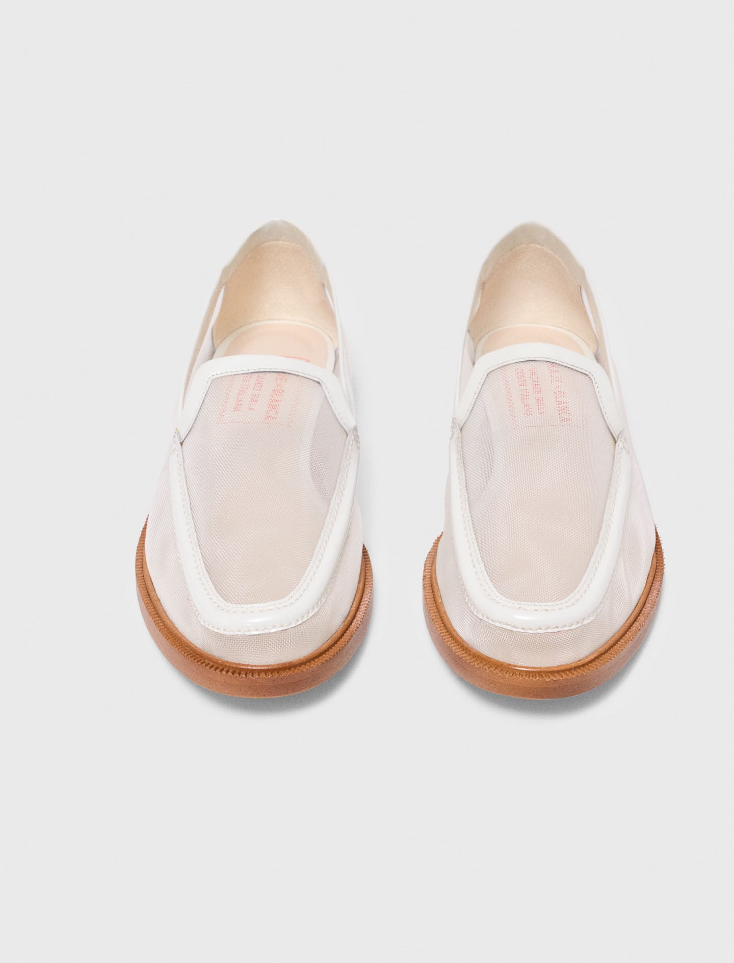 Maje Leather and mesh loafers
