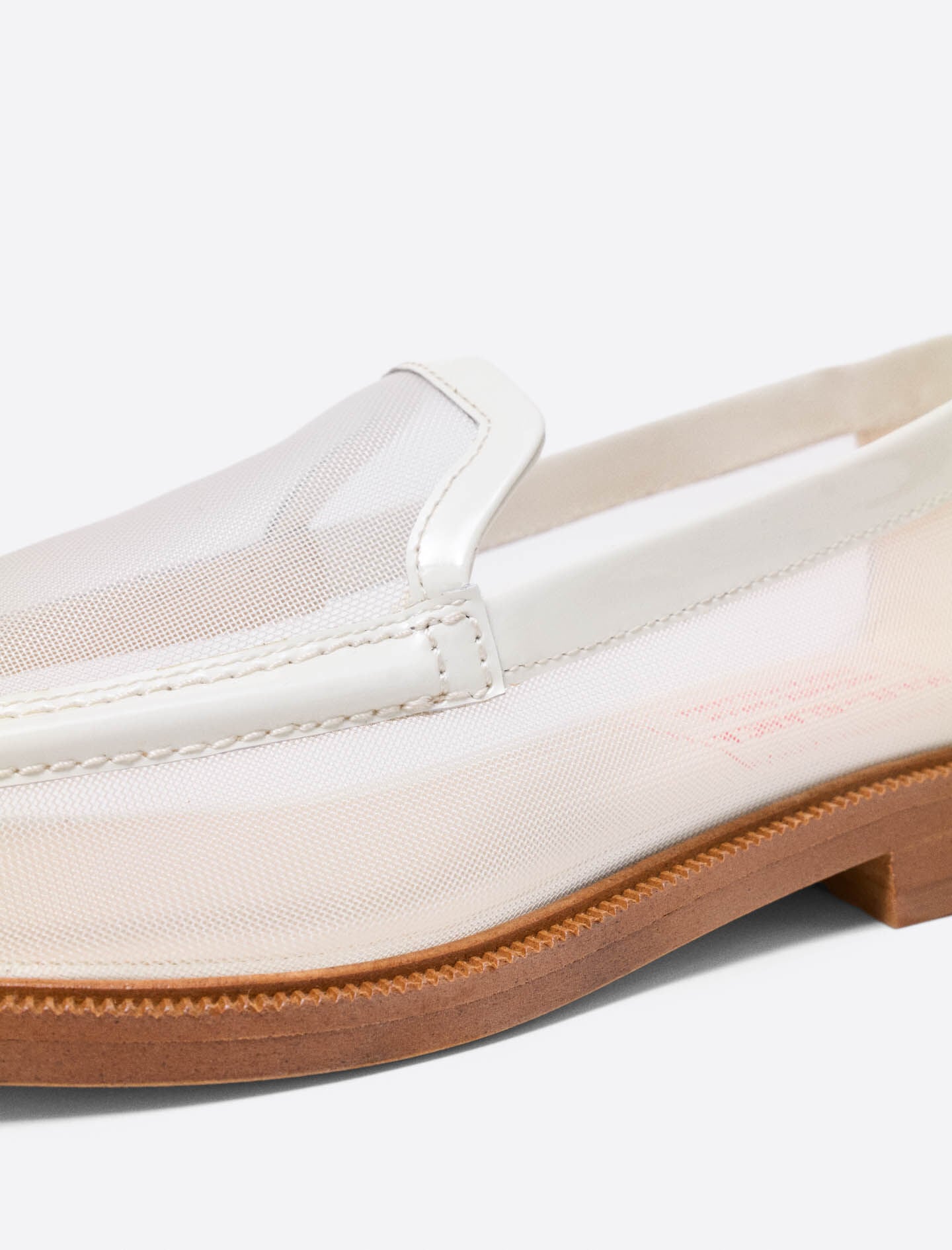 Maje Leather and mesh loafers