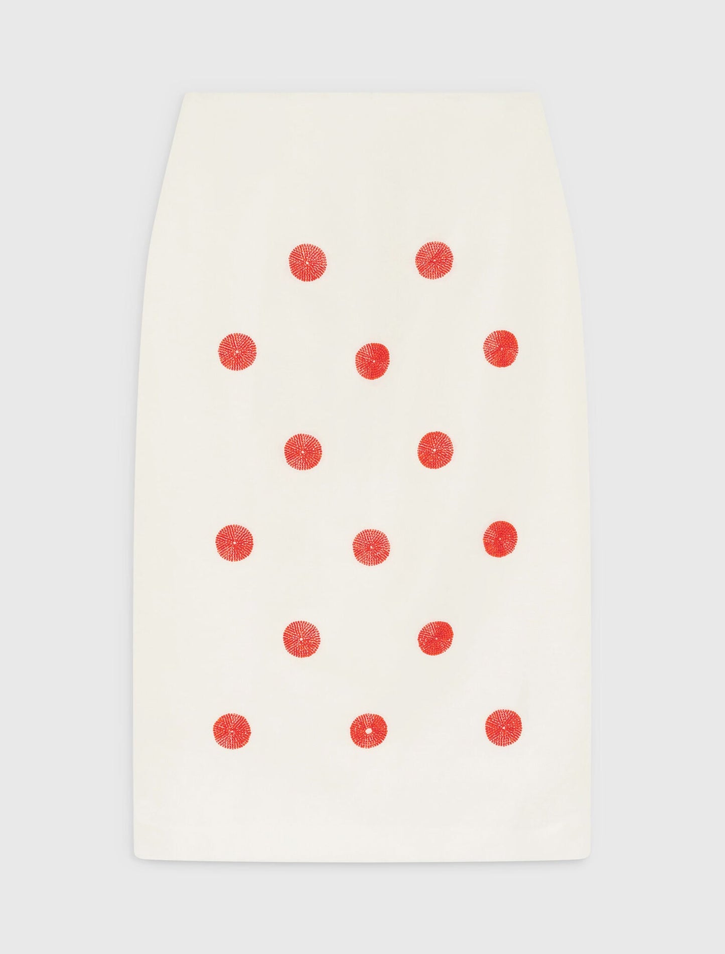 Maje Embroidered linen-silk pencil skirt