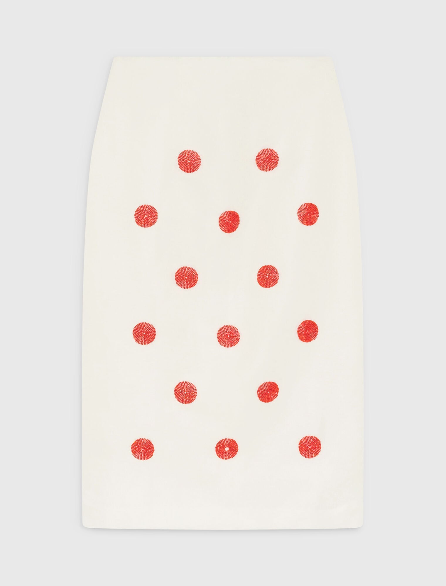 Maje Embroidered linen-silk pencil skirt