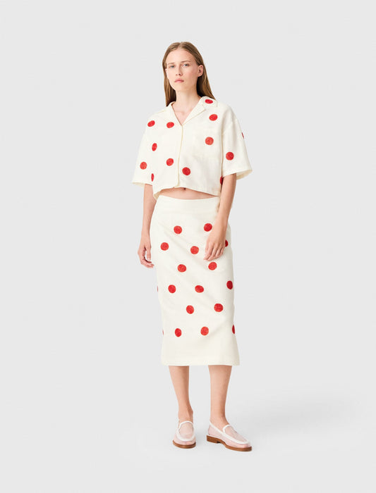 Maje Embroidered linen and silk shirt