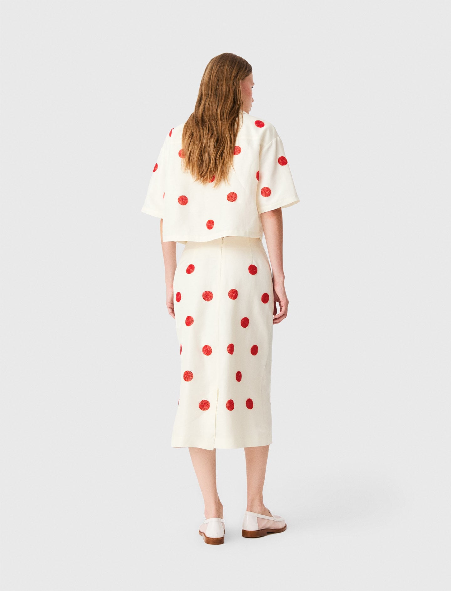 Maje Embroidered linen and silk shirt