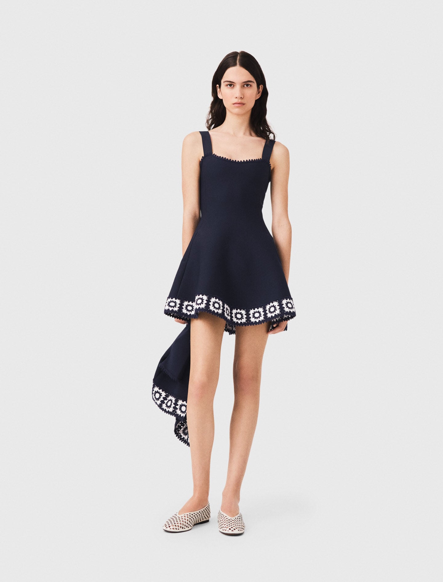 Maje Dress with crochet panels