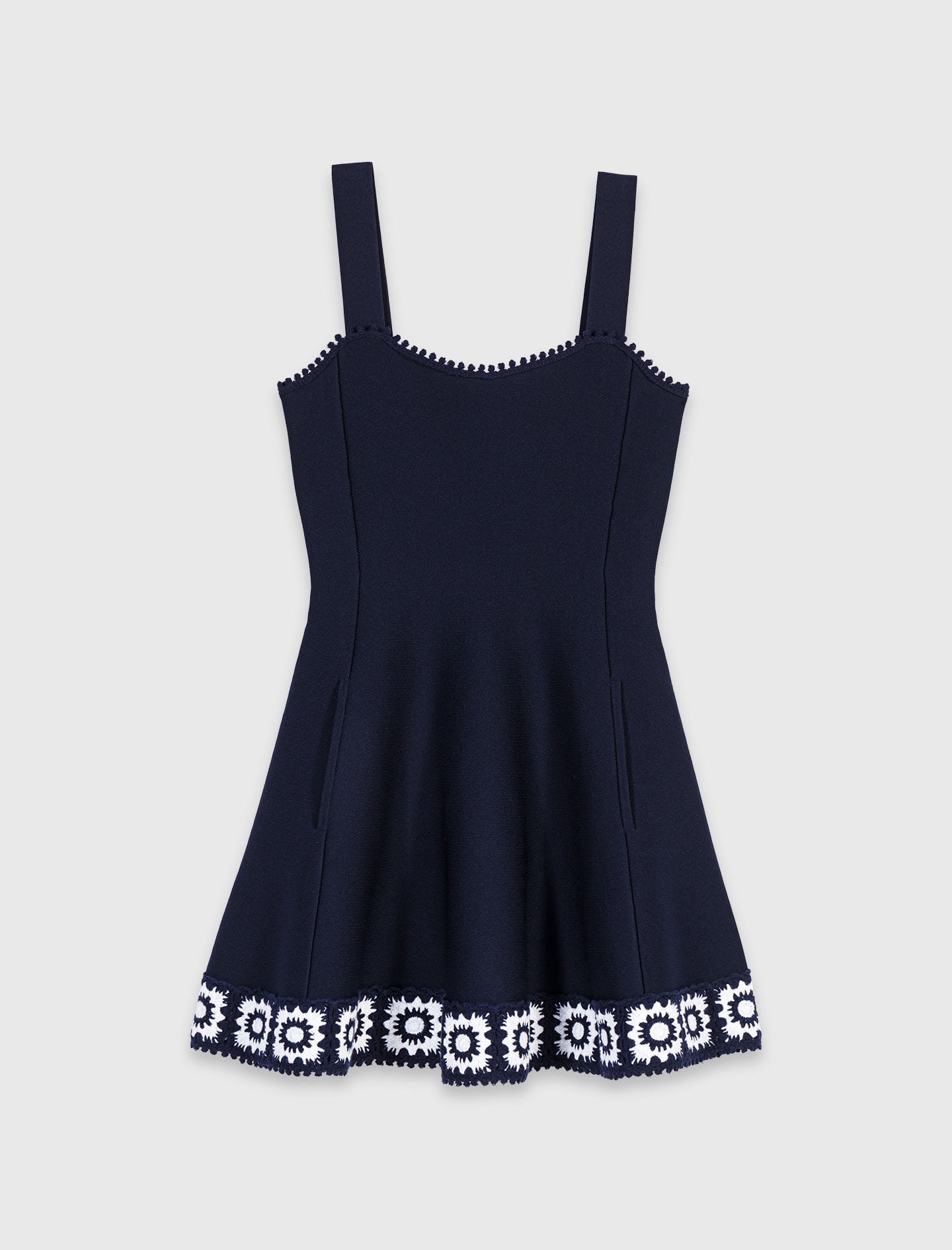 Maje Dress with crochet panels