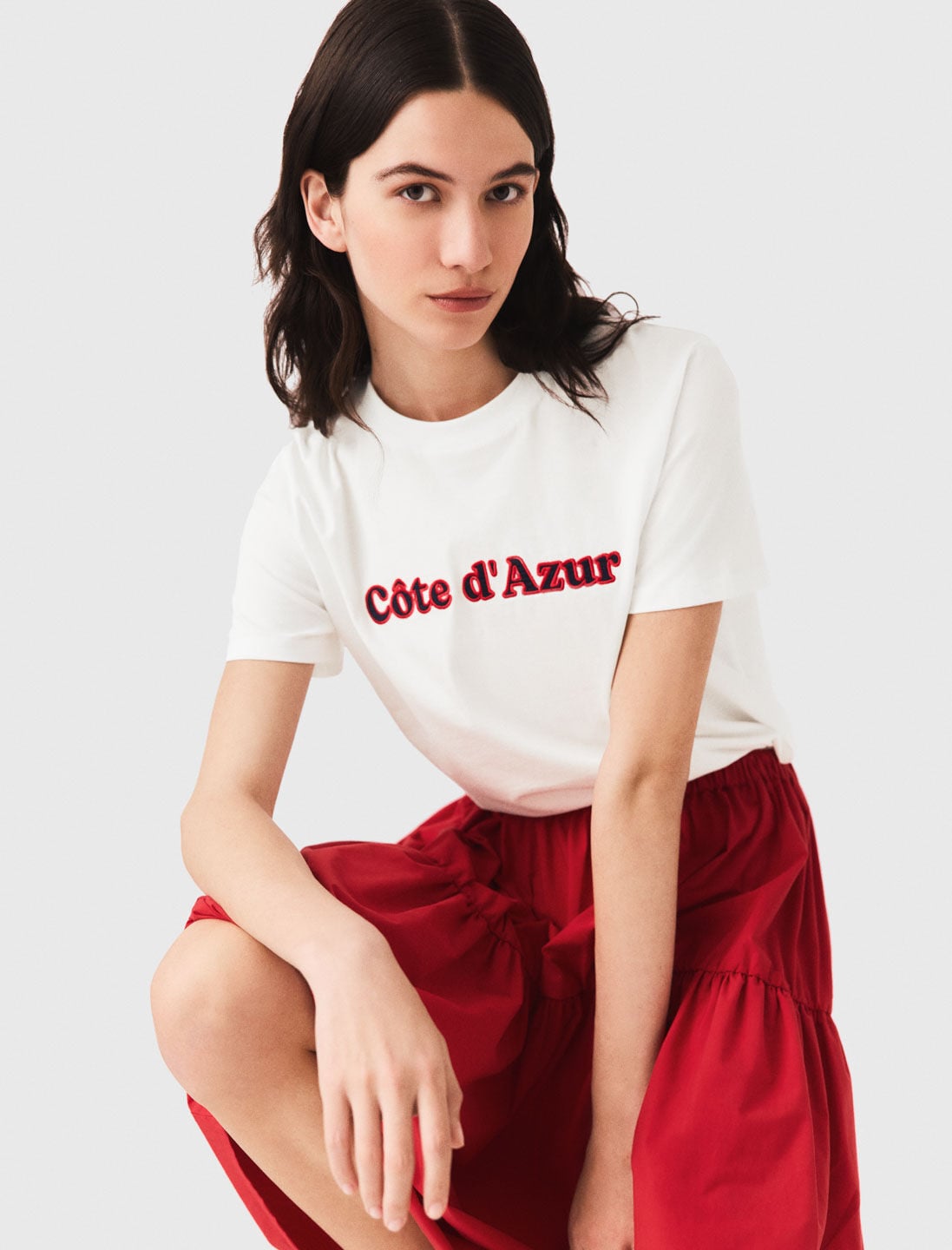 Maje T-shirt with embroidery