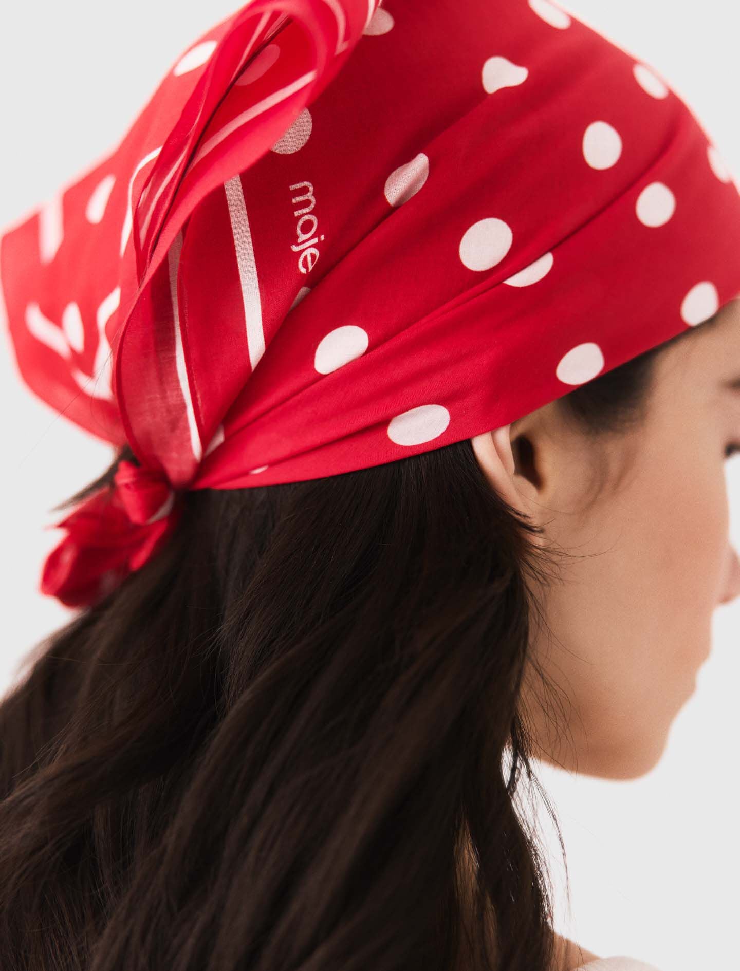 Maje Polka dot cotton bandana