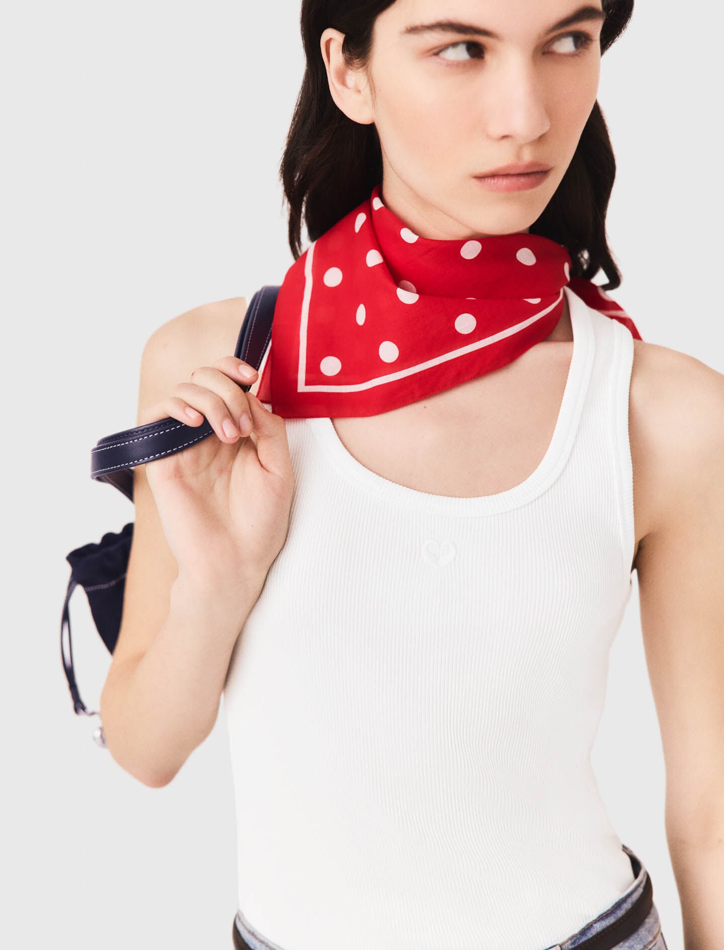 Maje Polka dot cotton bandana