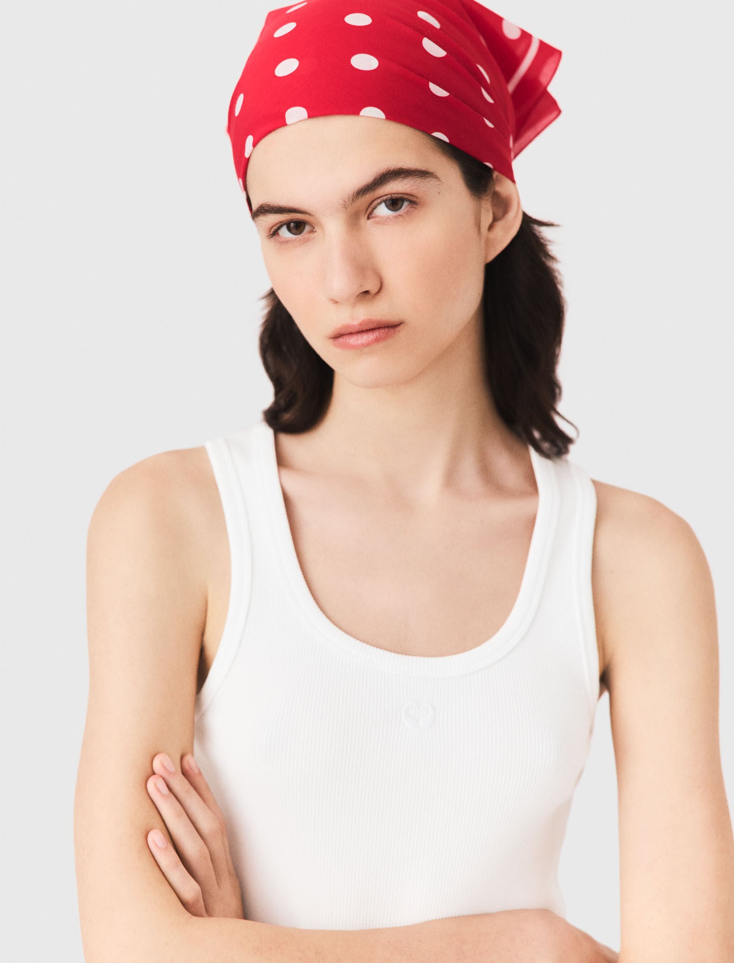 Maje Polka dot cotton bandana