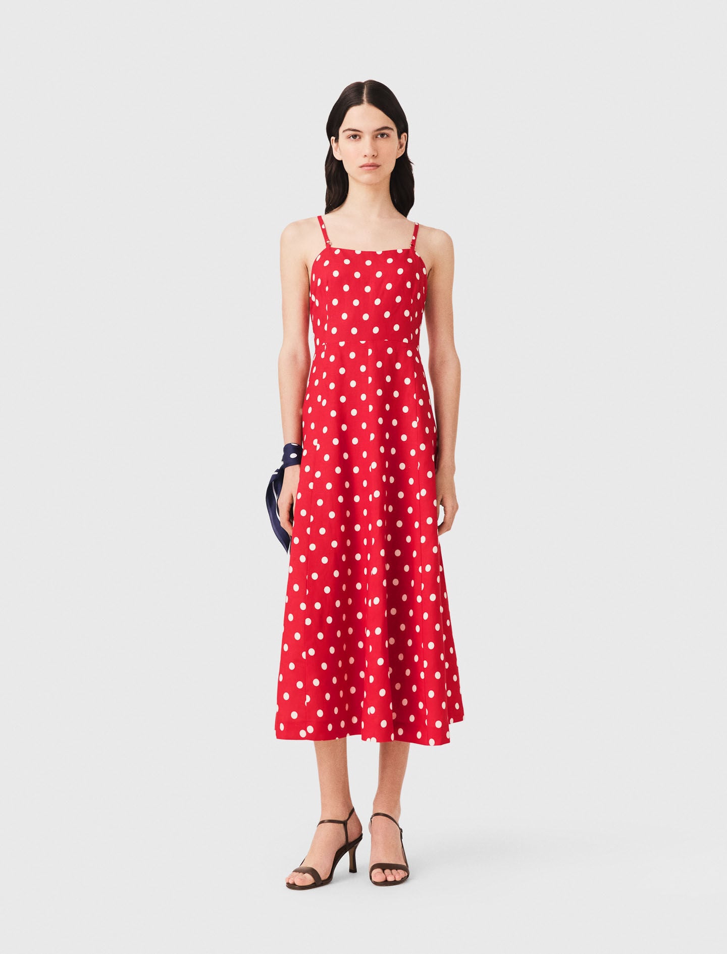 Maje Backless linen-blend maxi dress