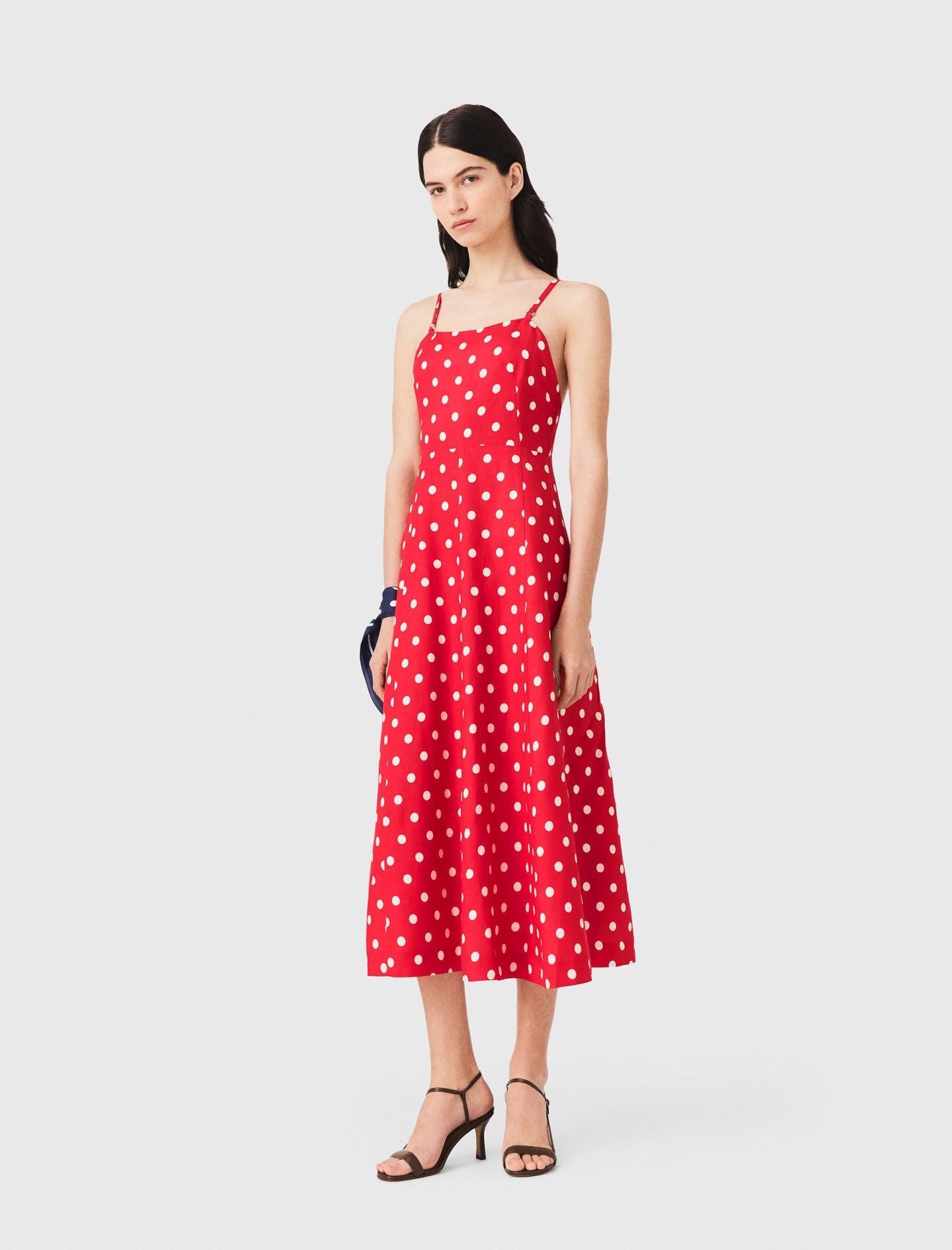 Maje Backless linen-blend maxi dress