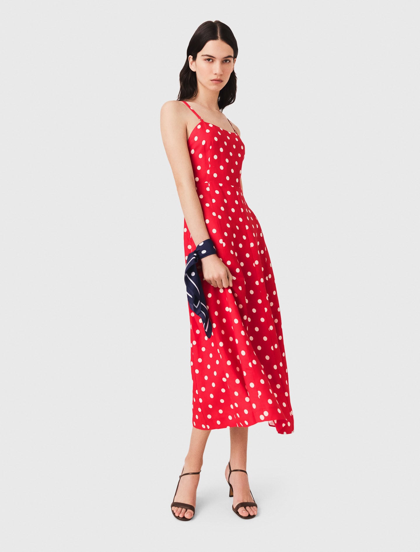 Maje Backless linen-blend maxi dress