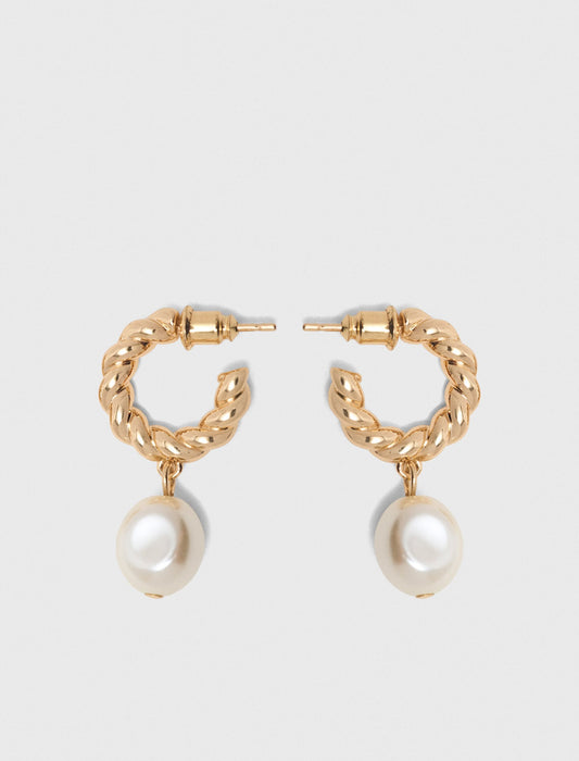 Maje Twisted bead hoop earrings