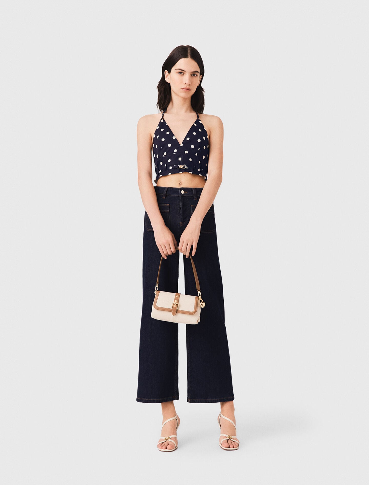 Maje Backless linen blend top