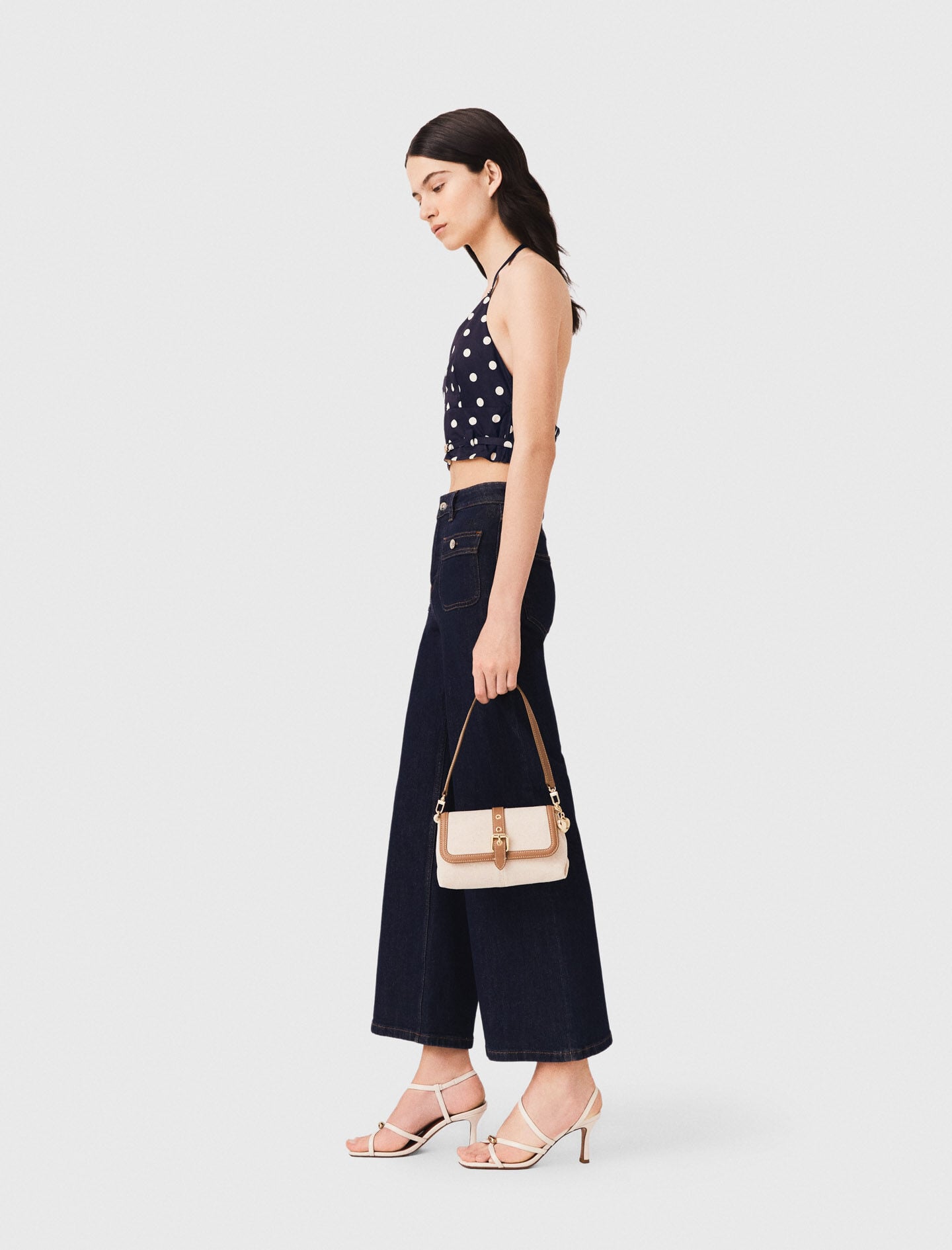 Maje Backless linen blend top