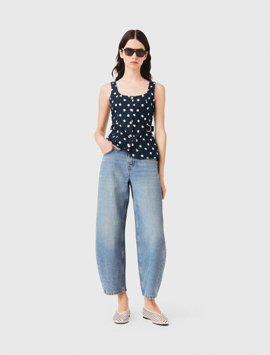 Maje Long linen blend vest