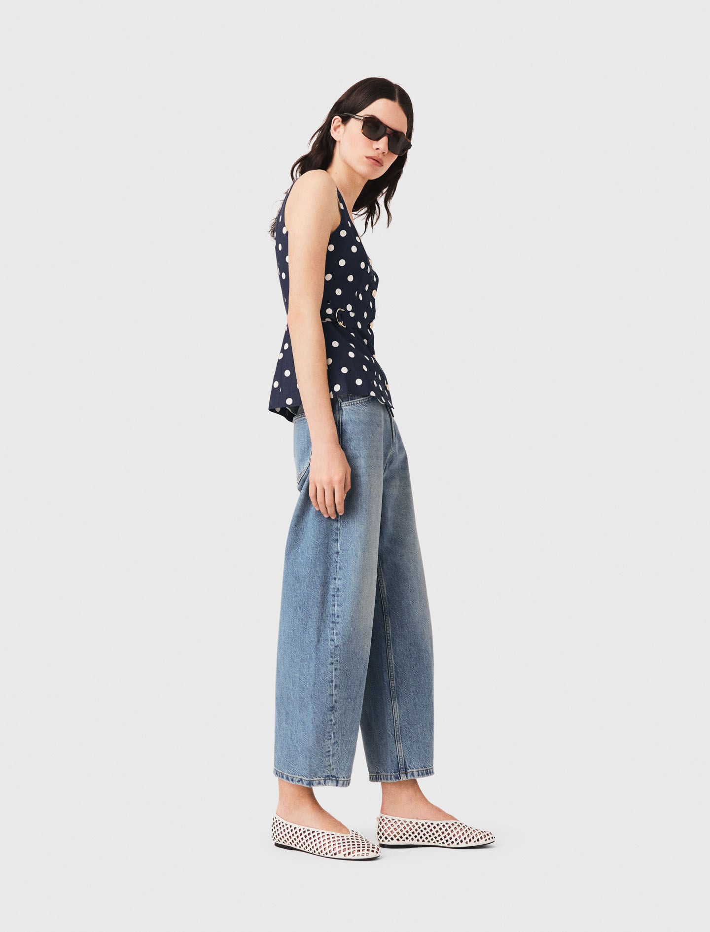 Maje Long linen blend vest