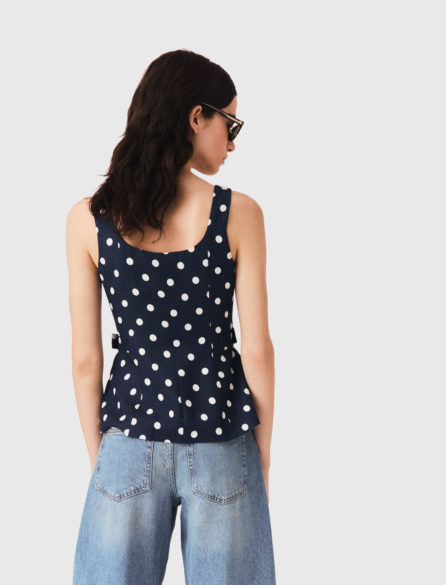 Maje Long linen blend vest