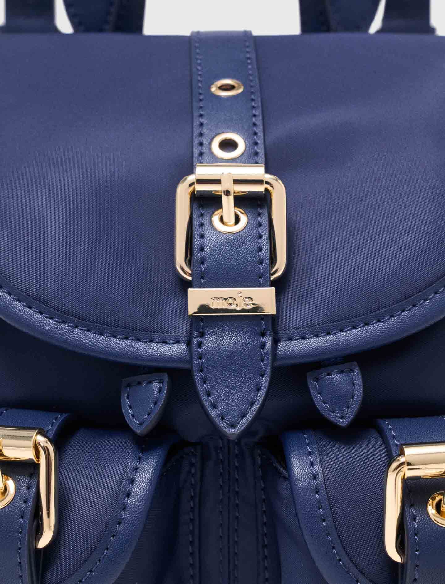 Maje Mini leather and nylon backpack