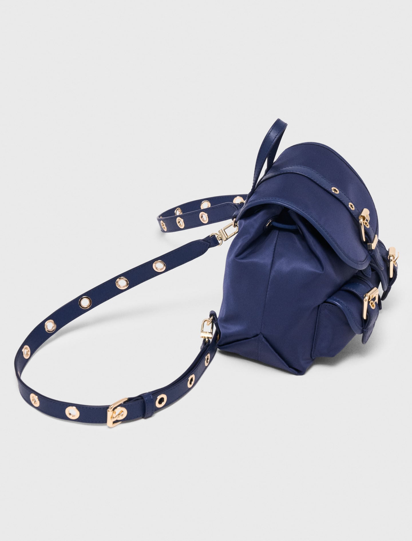 Maje Mini leather and nylon backpack