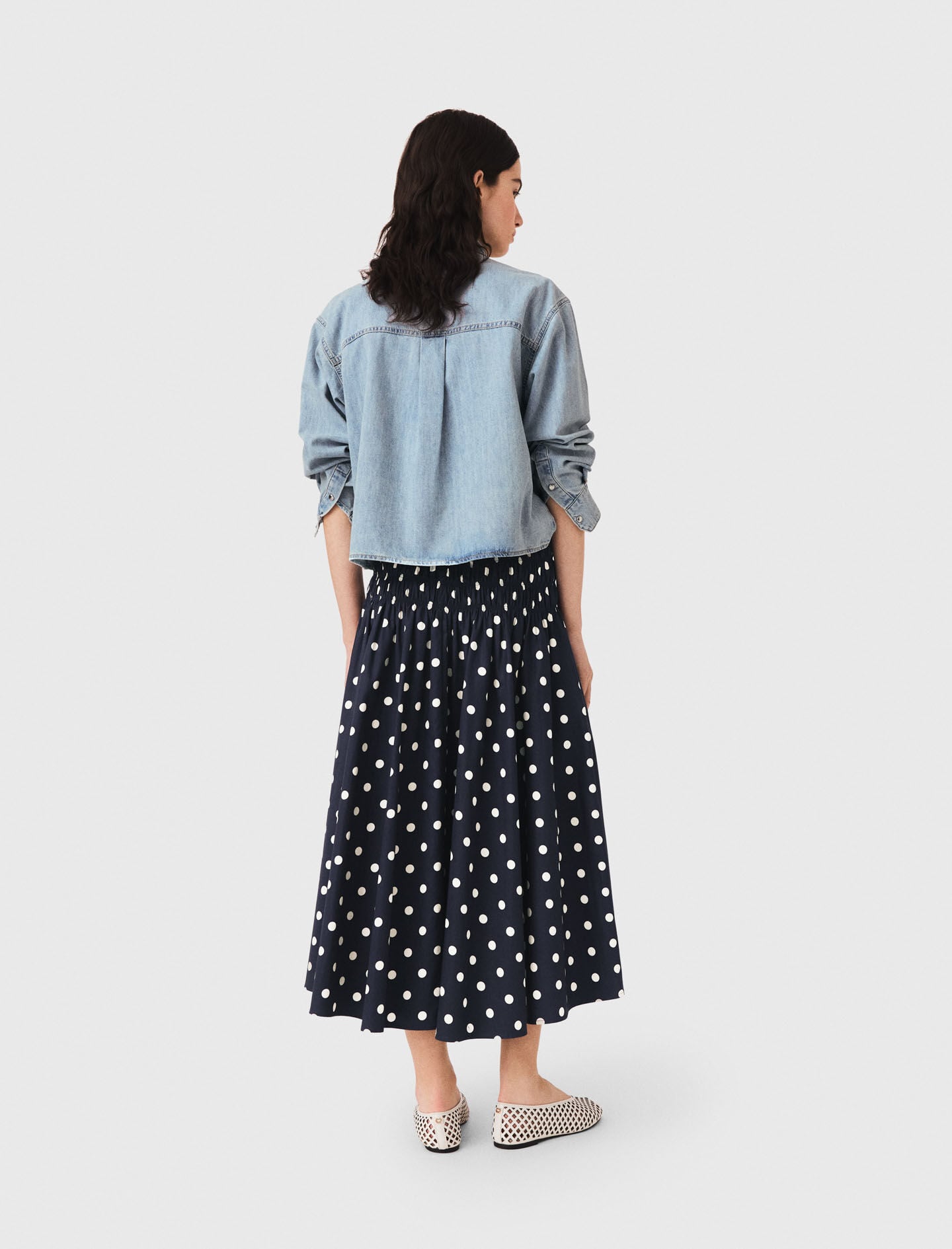 Maje Long cotton skirt