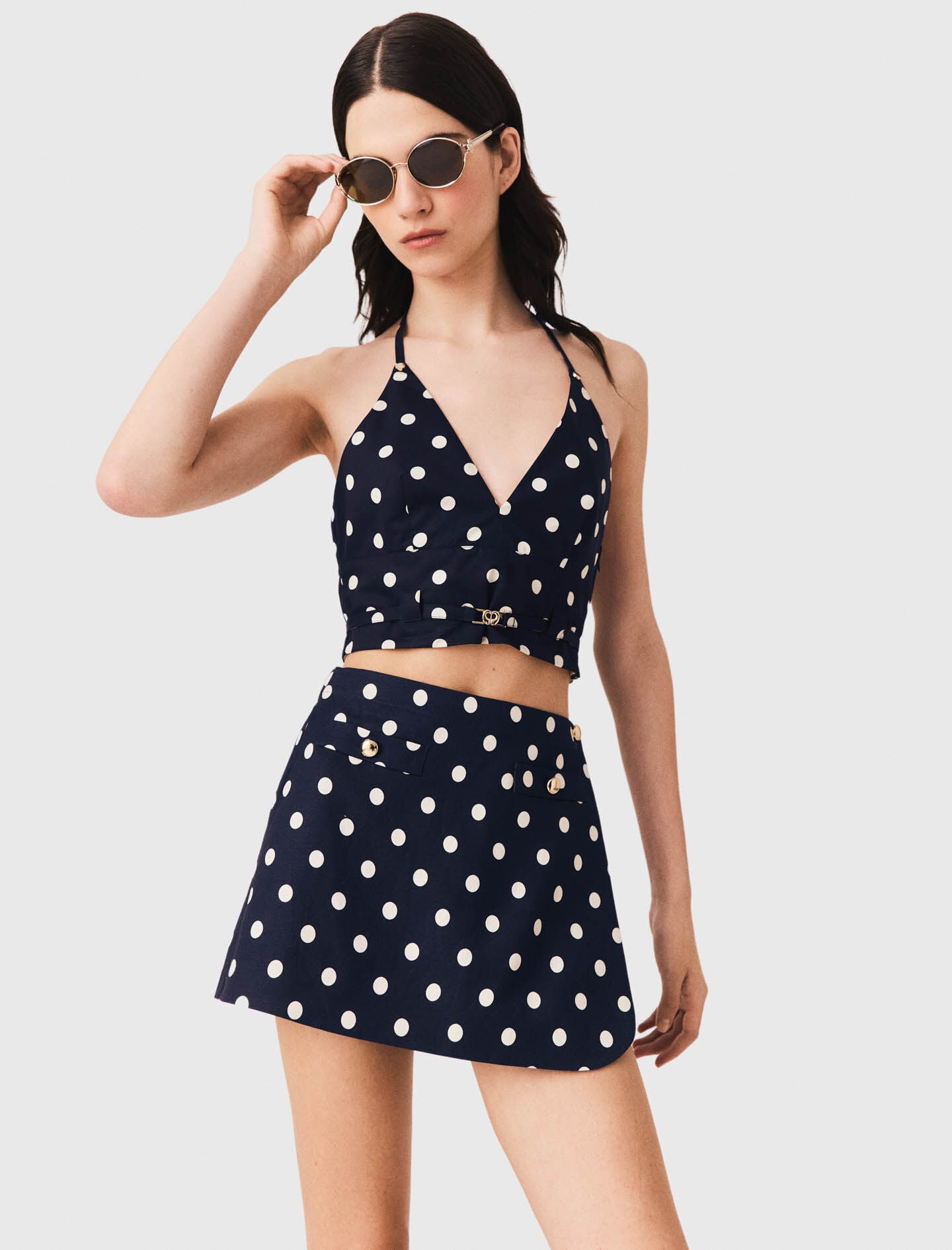 Maje Linen blend skort