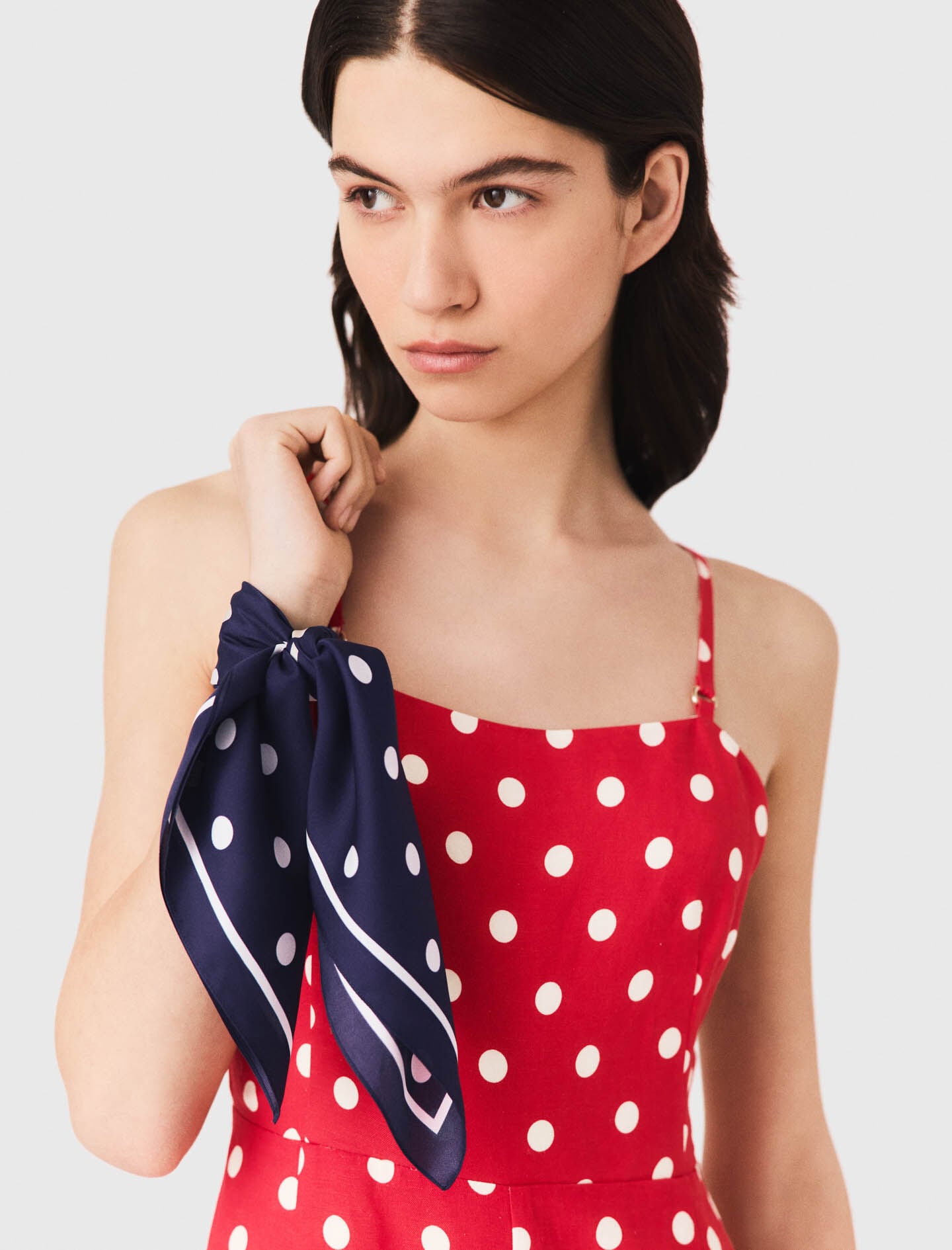 Maje Silk polka dot bandana