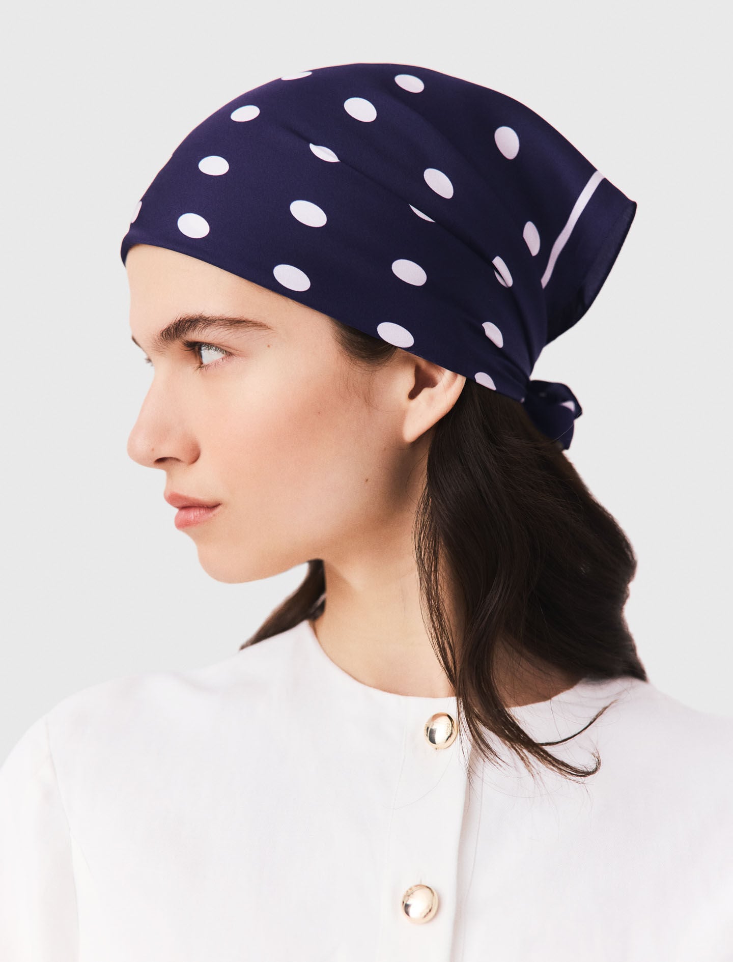 Maje Silk polka dot bandana