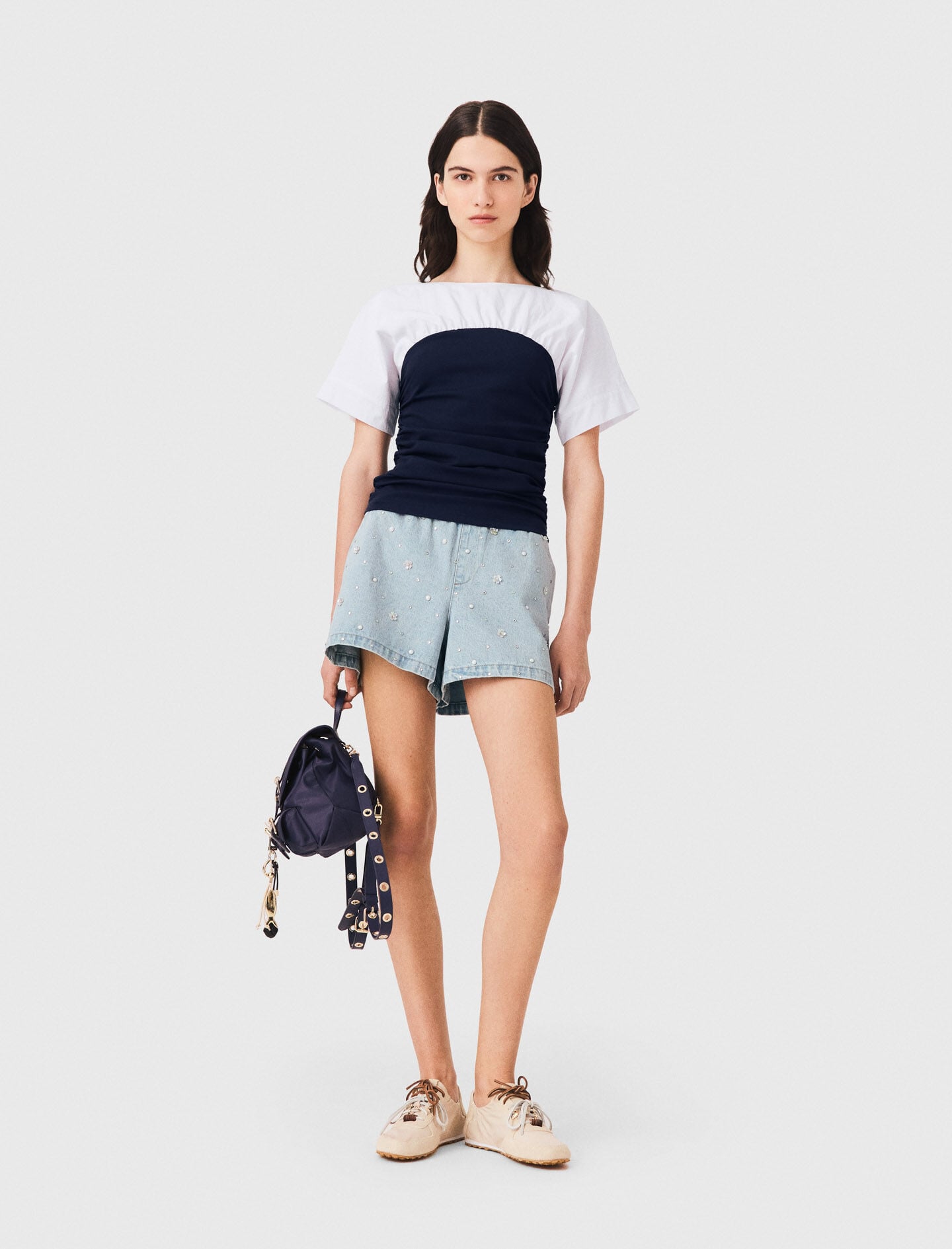 Maje Pleated jersey top