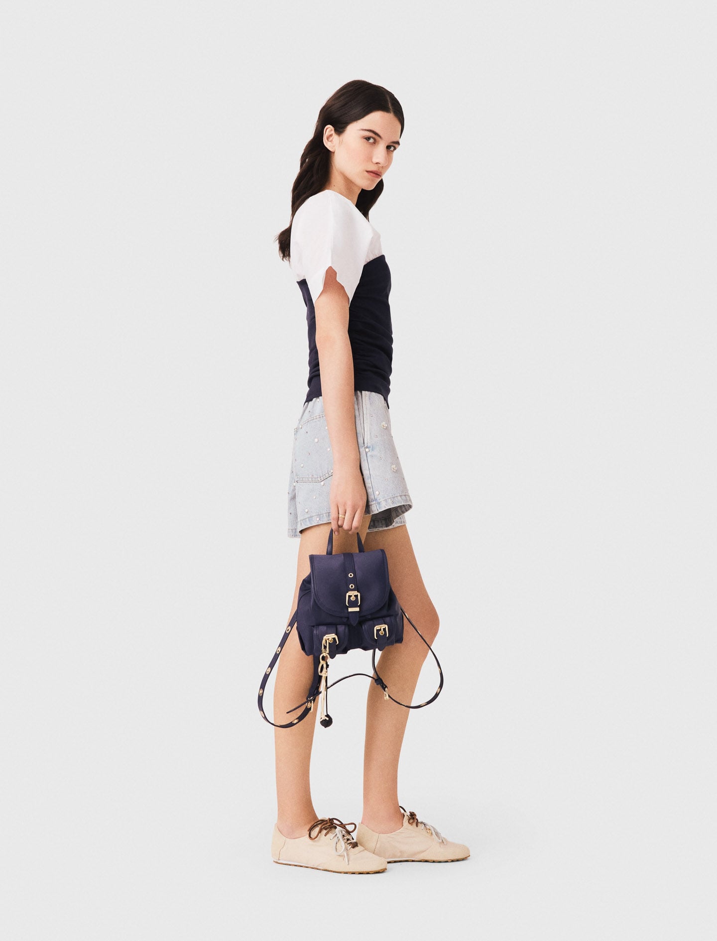 Maje Pleated jersey top
