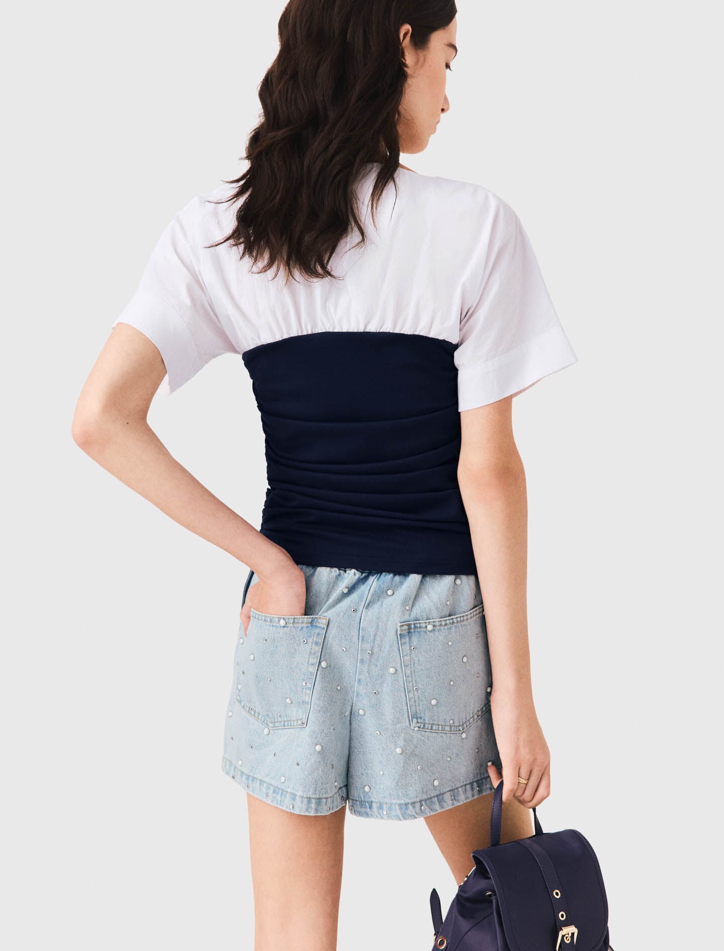 Maje Pleated jersey top