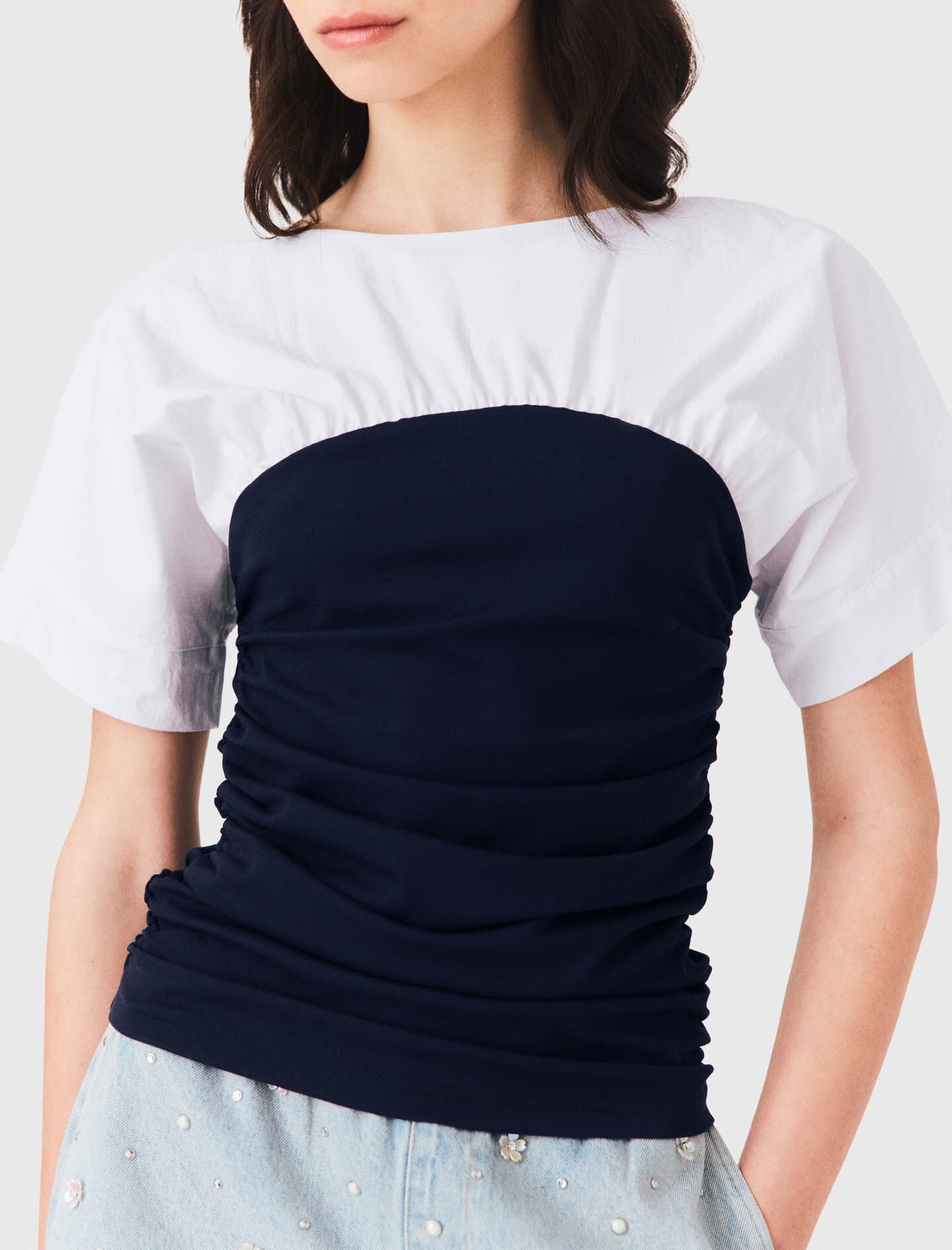 Maje Pleated jersey top