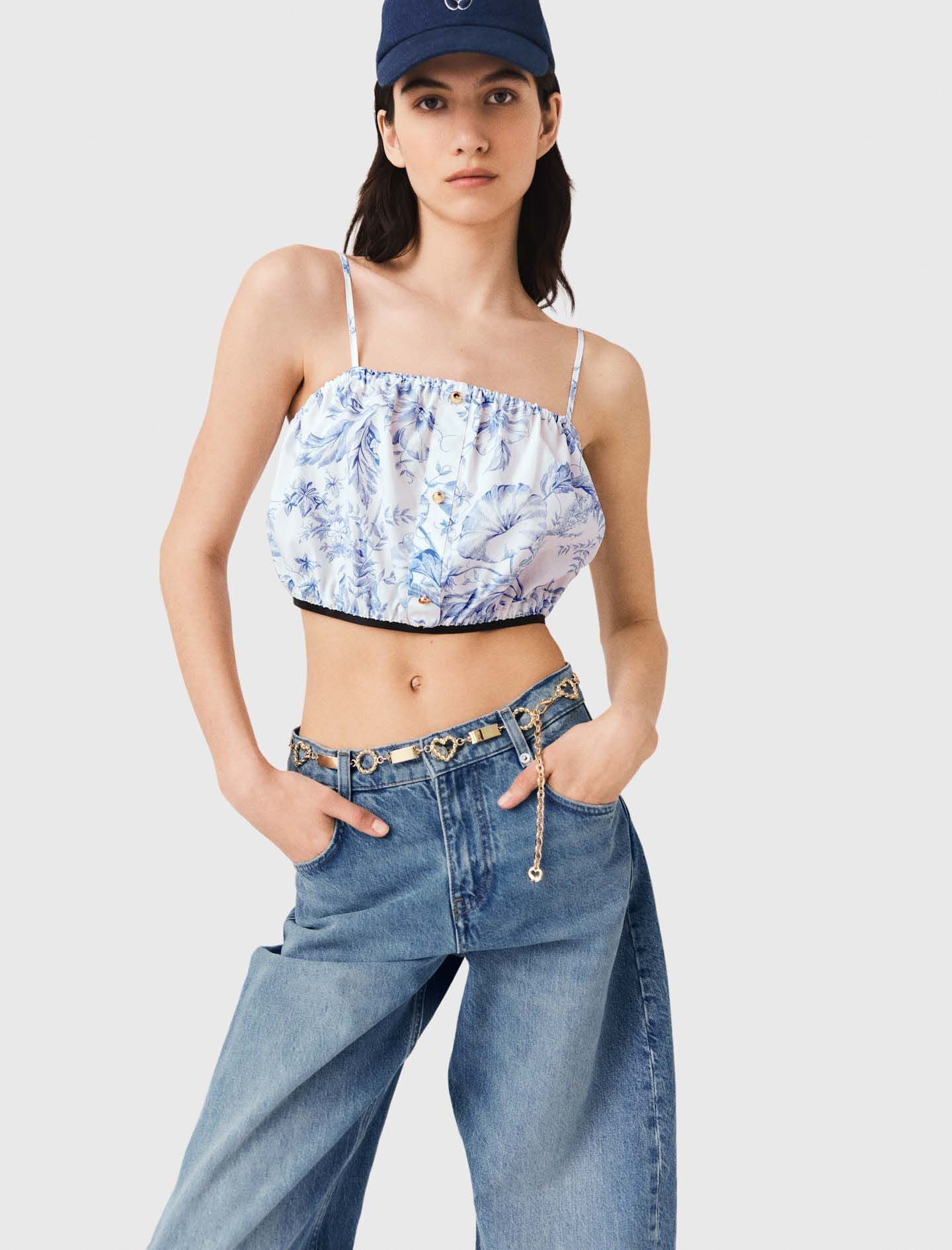 Maje Patterned top with straps