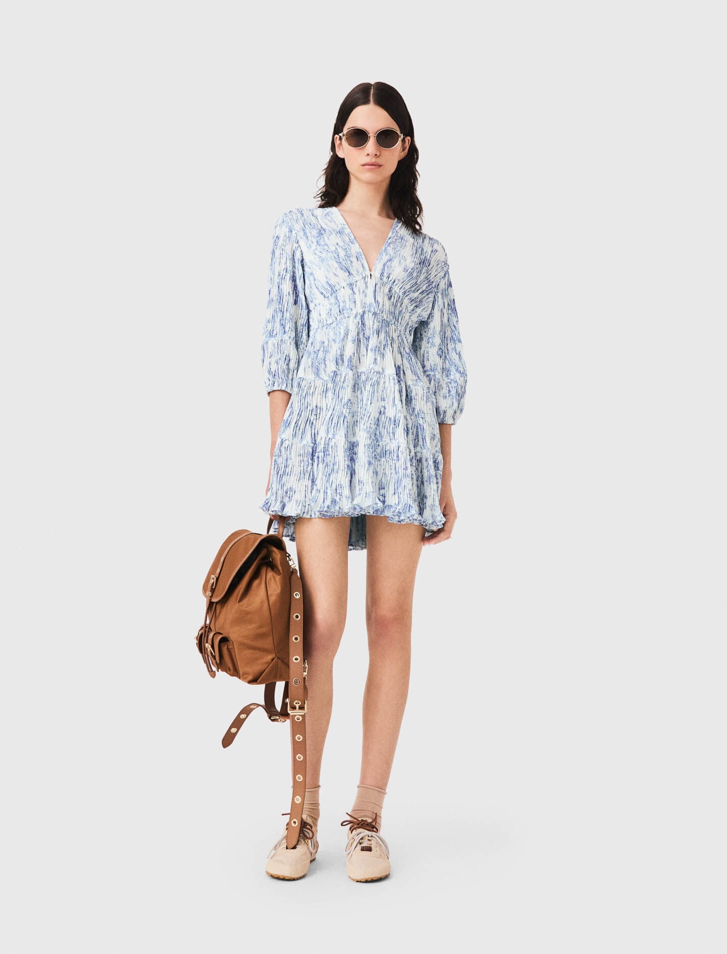 Maje Patterned pleated dress