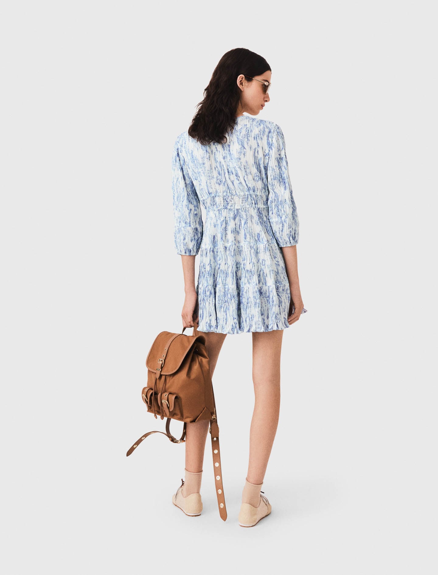 Maje Patterned pleated dress