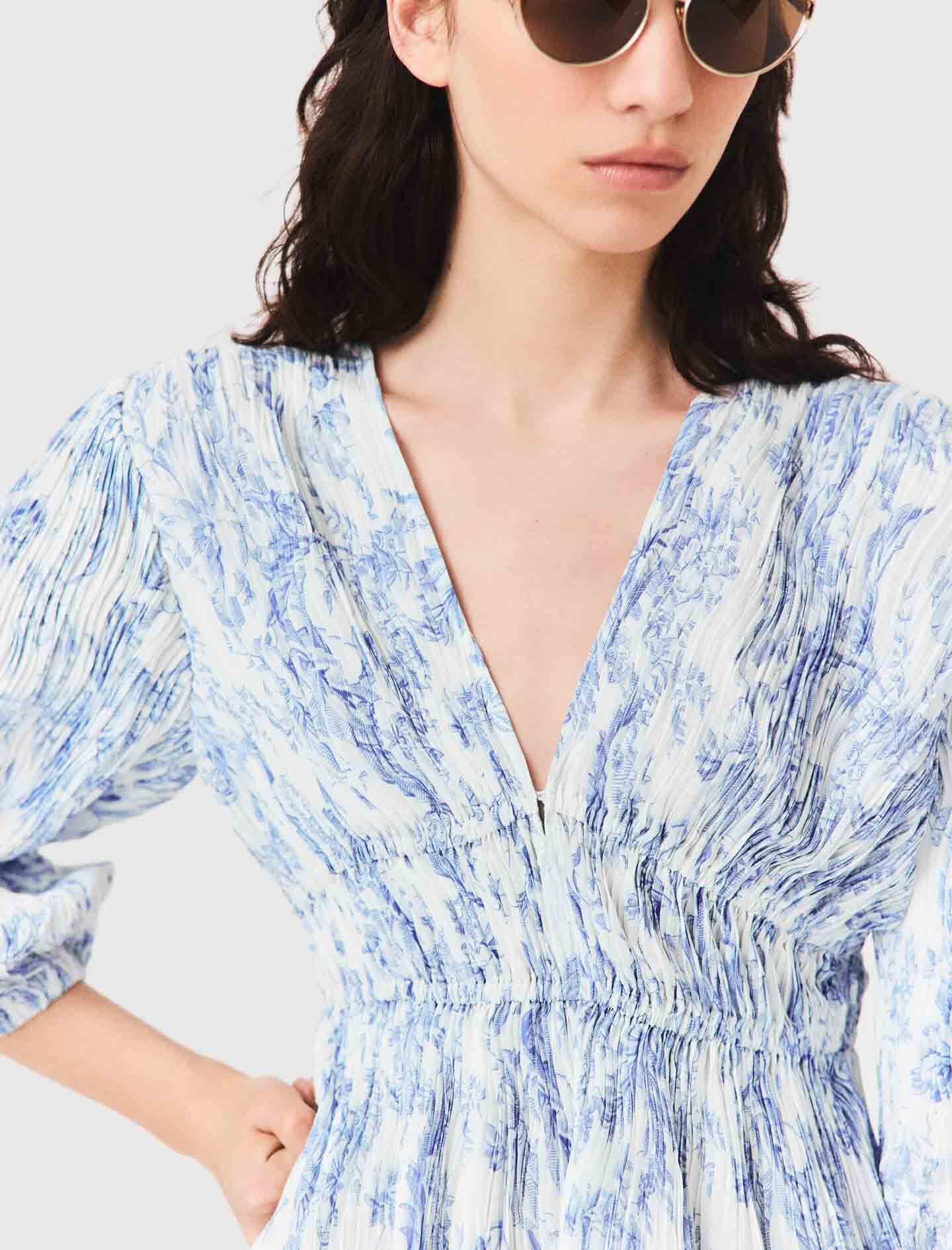 Maje Patterned pleated dress