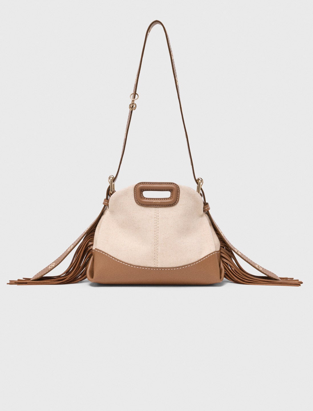 Maje Canvas and leather Miss M Mini bag