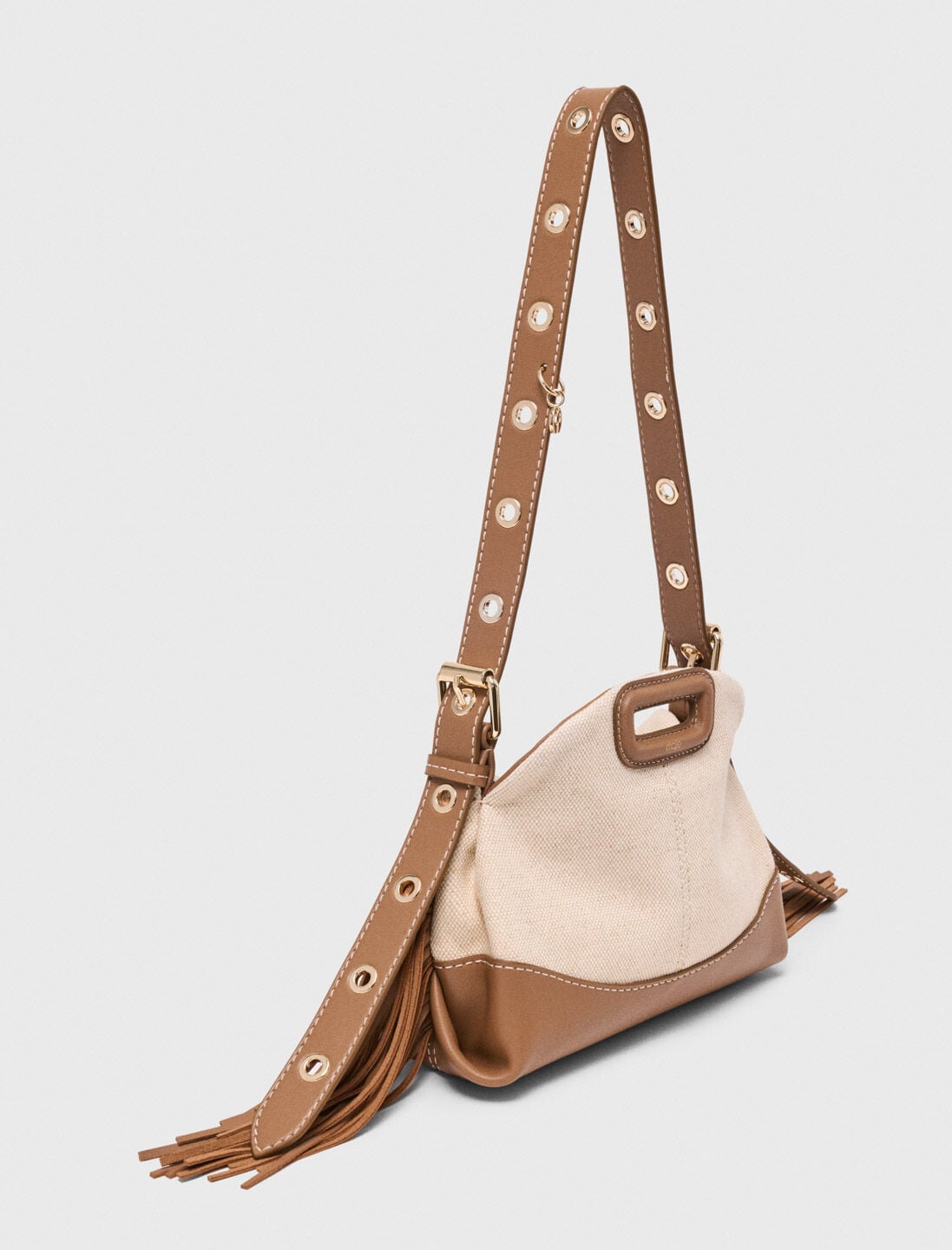 Maje Canvas and leather Miss M Mini bag